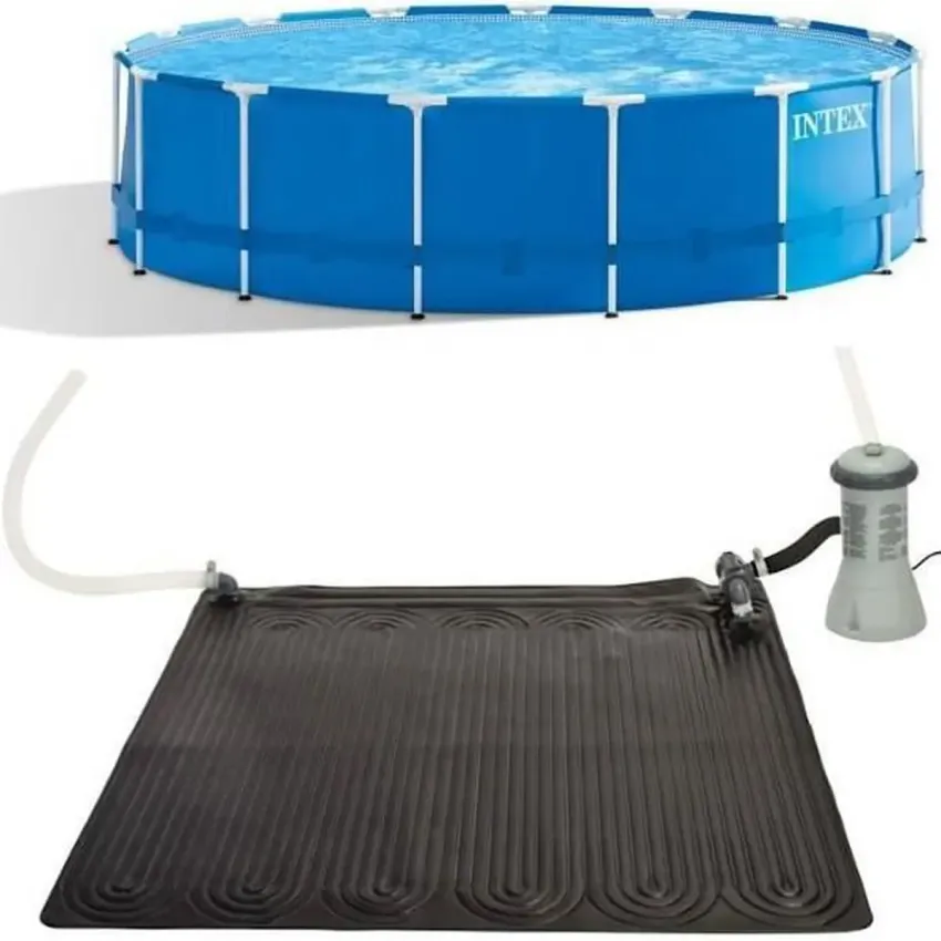 Kit piscine metal frame ronde tubulaire (ø)4,57 x (h)1,22m et pédiluve