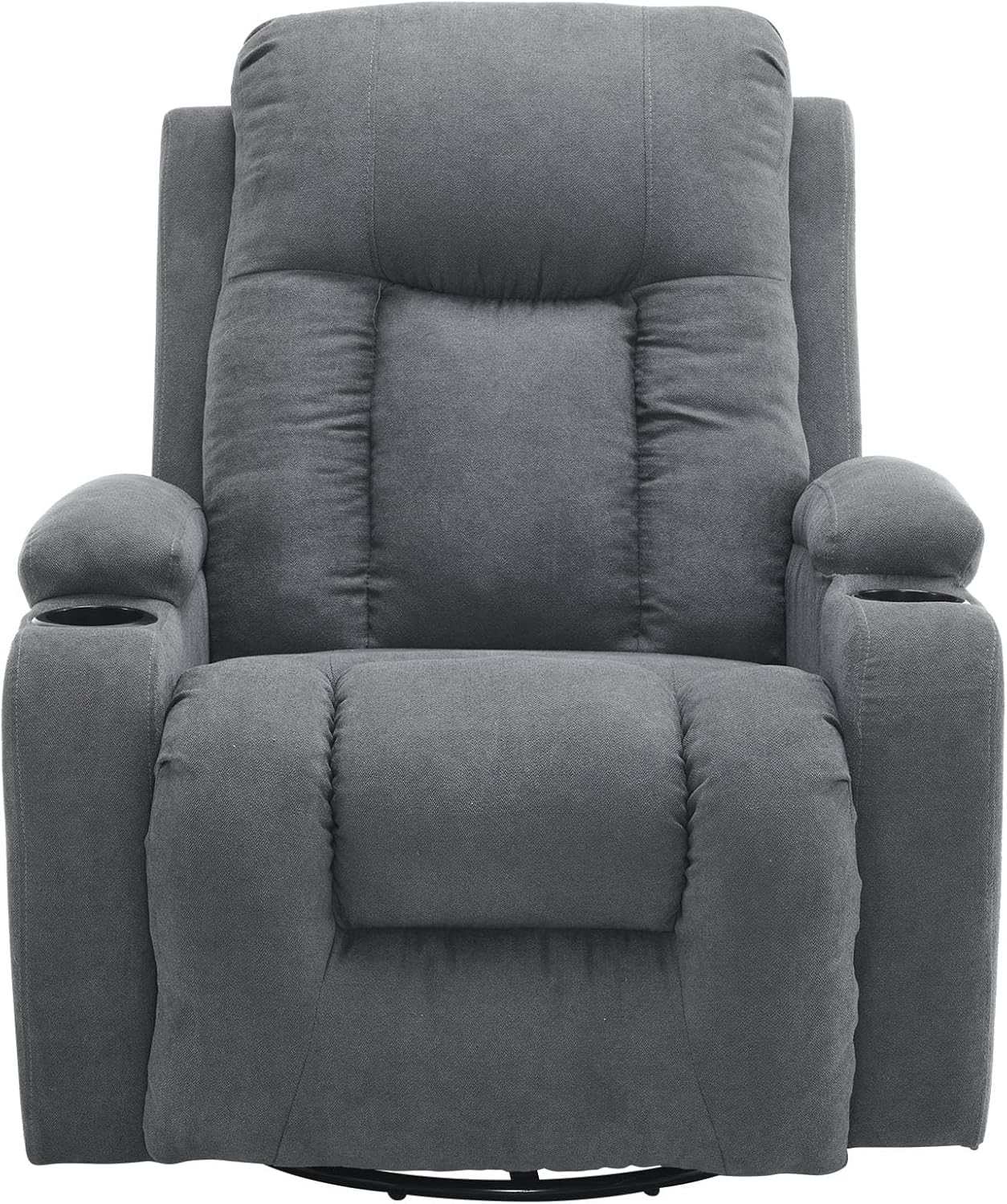 TV armchair 360° rotating relaxation chair, electric massage lounge chair, massage, heating, 2 side pockets and drink rack, TV armchair lounge chair position