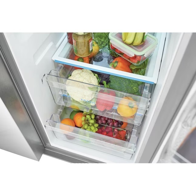 Frigidaire 25.6-cu ft Side-by-Side Refrigerator with Ice Maker (Fingerprint Resistant Stainless Steel) ENERGY STAR