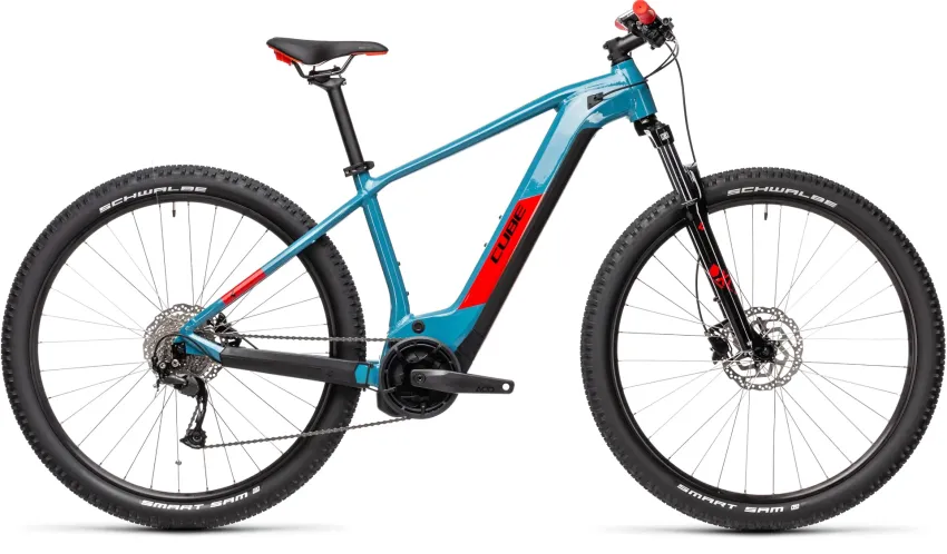 Cube Stereo Hybrid 160 HPC Race 625 27.5 Electric Mountain Bike in Blue/Red