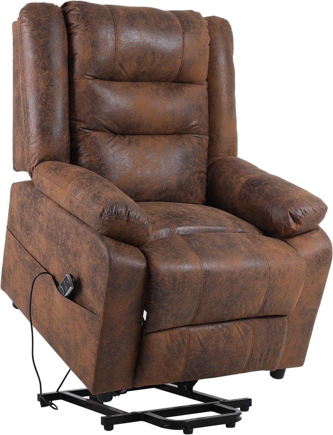 Electric TV chair with standing assistance, massage chair with heating function, remote control with lying function, sleep function and feet, weighing 220 kilograms, dark grey suede