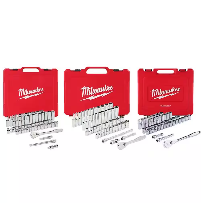 1/4 in. and 3/8 in. and 1/2 in. Drive SAE/Metric Ratchet and Socket Mechanics Tool Set (153-Piece)