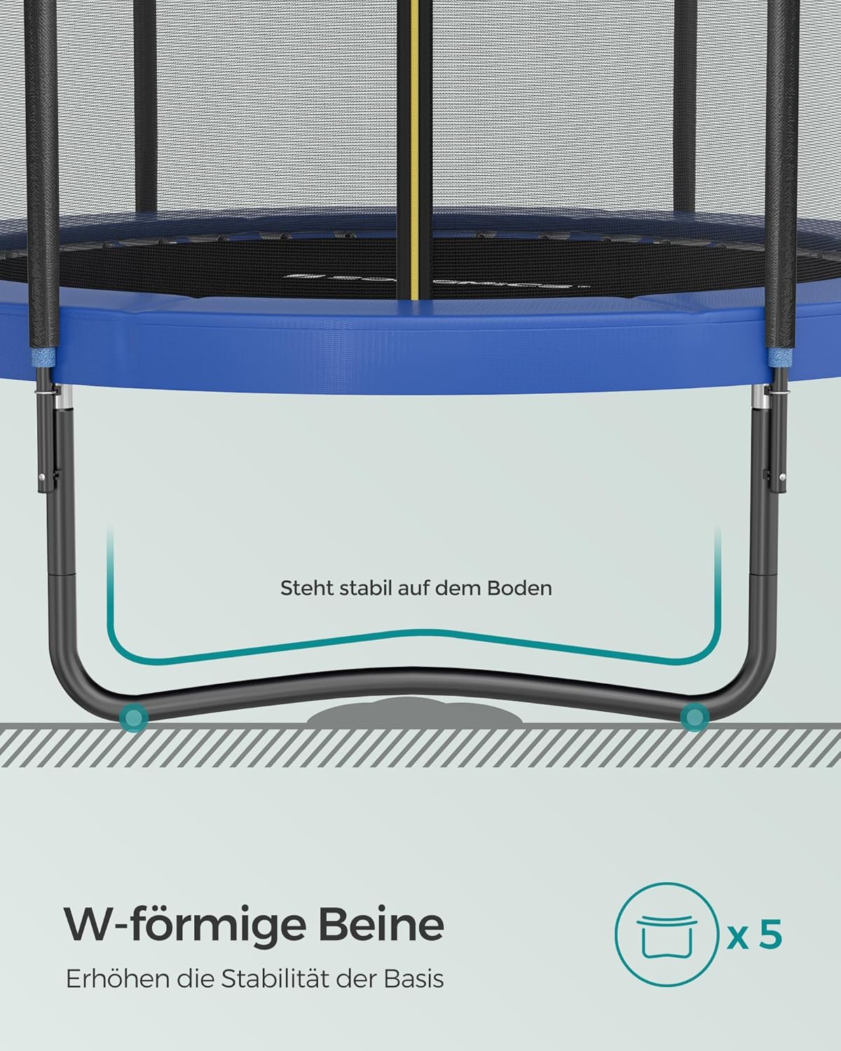 SONGMICS Outdoor Trampoline Ø 427 cm, Round Garden Trampoline with Safety Net and Ladder, Edge Cover, Padded Frame, for Children