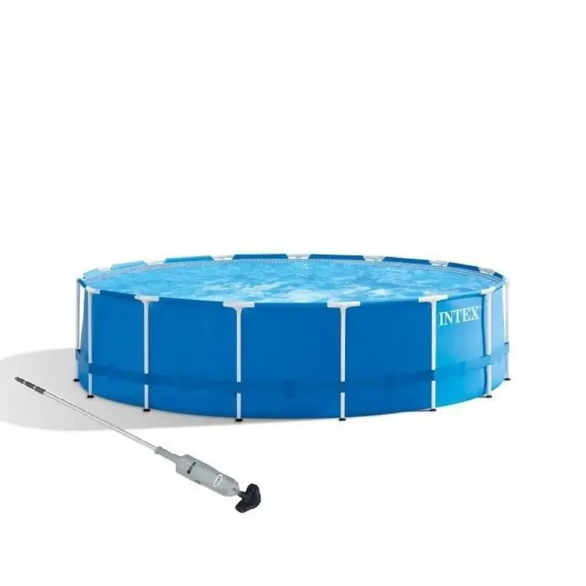 Kit piscine metal frame ronde tubulaire (ø)4,57 x (h)1,22m et pédiluve