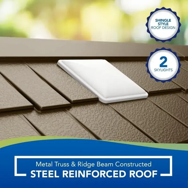 6'3" wide x 5'6" deep resin storage shed