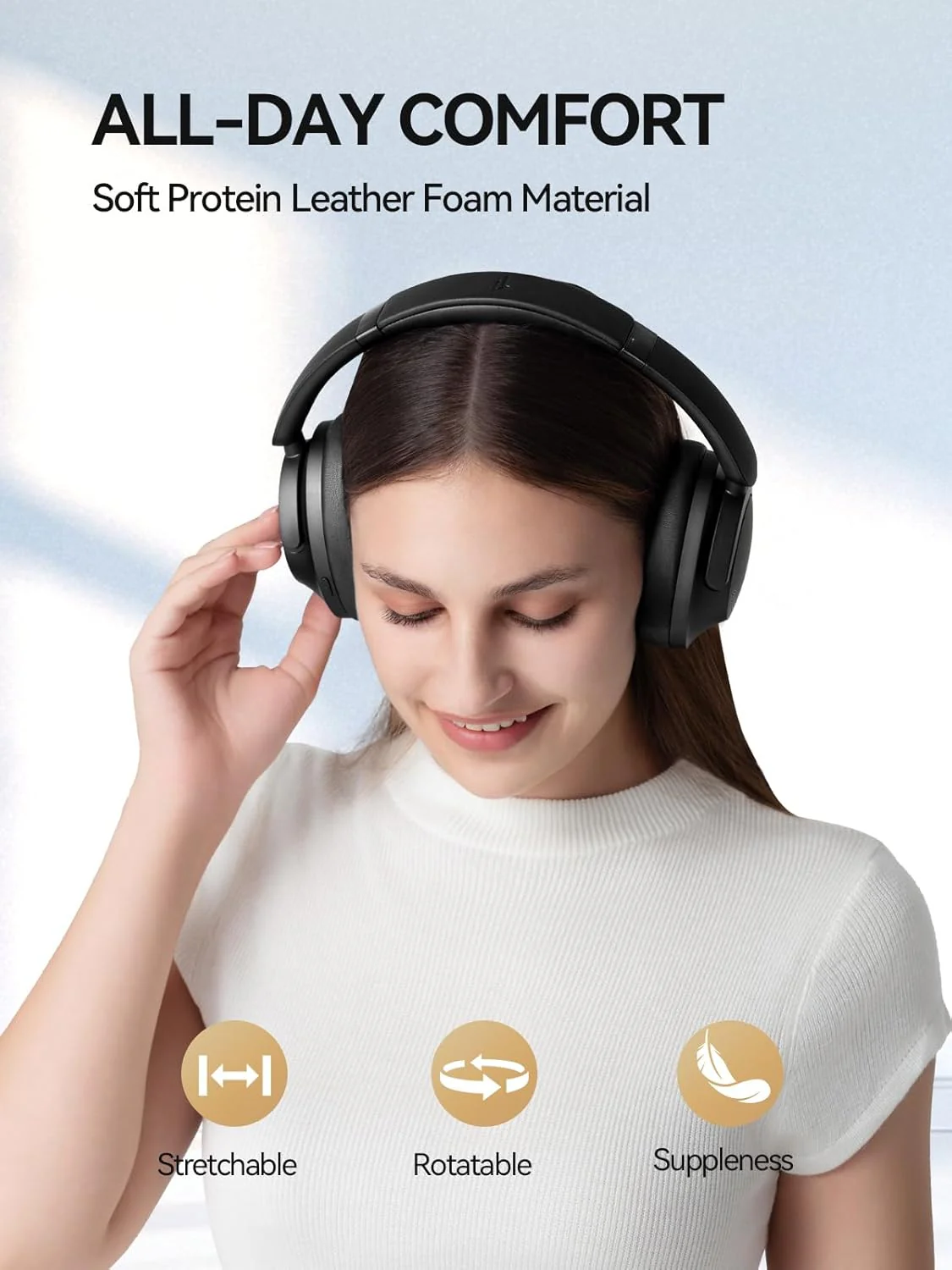 1MORE SonoFlow Pro HQ51 Active Noise Cancelling Headphones, 4X Voice Reduction, LDAC Hi-Res Audio, 12 Custom EQ, 100H Playtime, Bluetooth 5.4, Comfort Fit Over Ear Headset for Home Office Travel