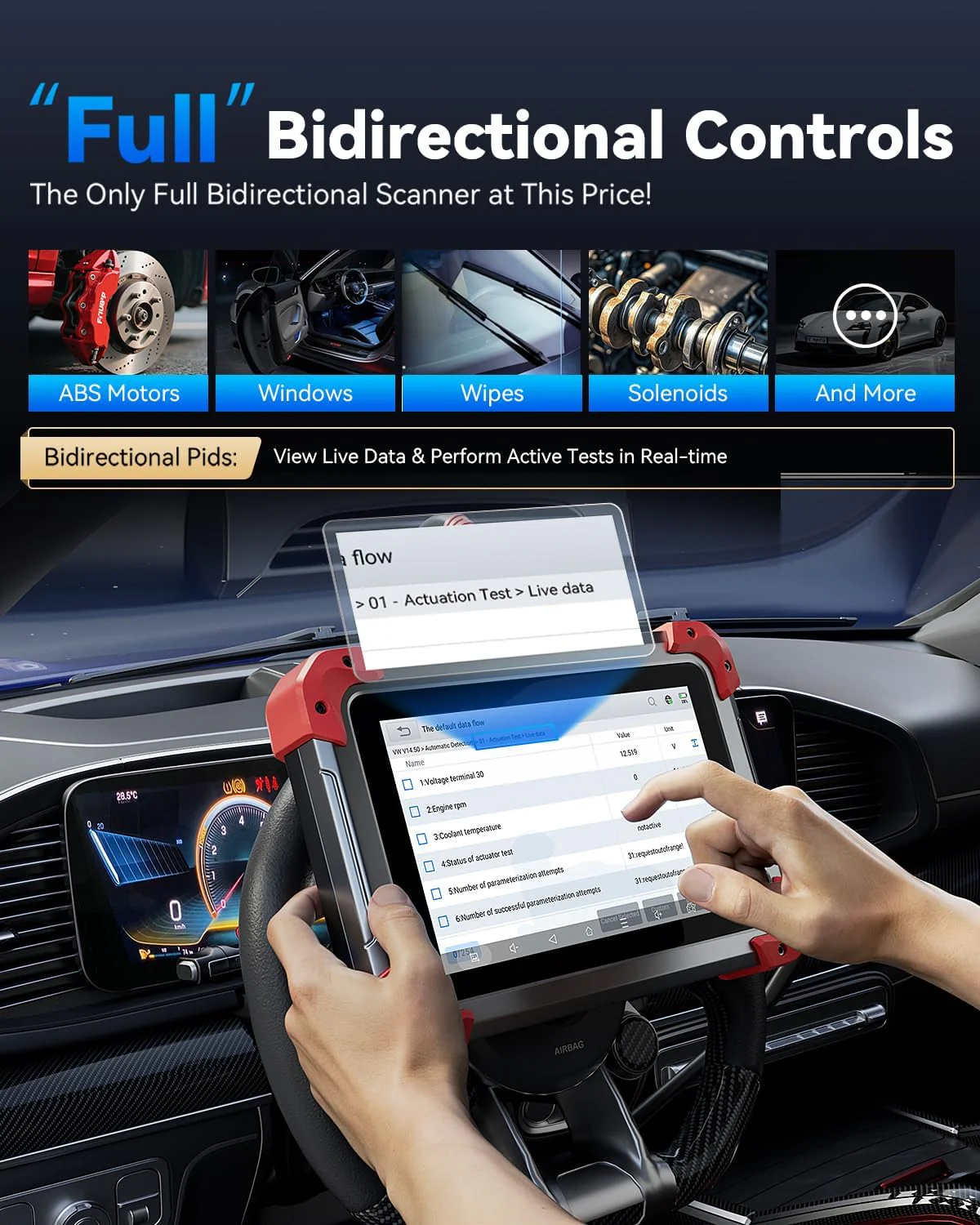 XTOOL D7 Bidirectional OBD2 Scanner: 2025 Scan Tool with 36+ Resets, Full System Car Scanner Diagnostic Tool, Injector Calibration, Throttle Relearn, Crank Sensor Relearn, FCA, CANFD & DoIP