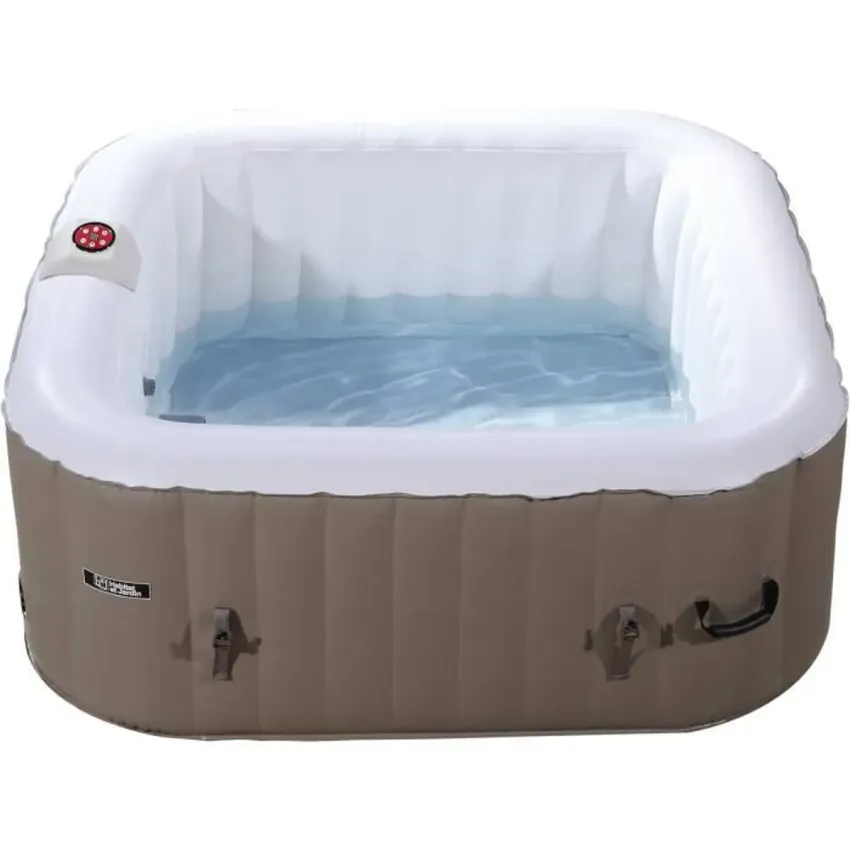 Spa gonflable Monaco en PVC - 4 places - Taupe / Crème