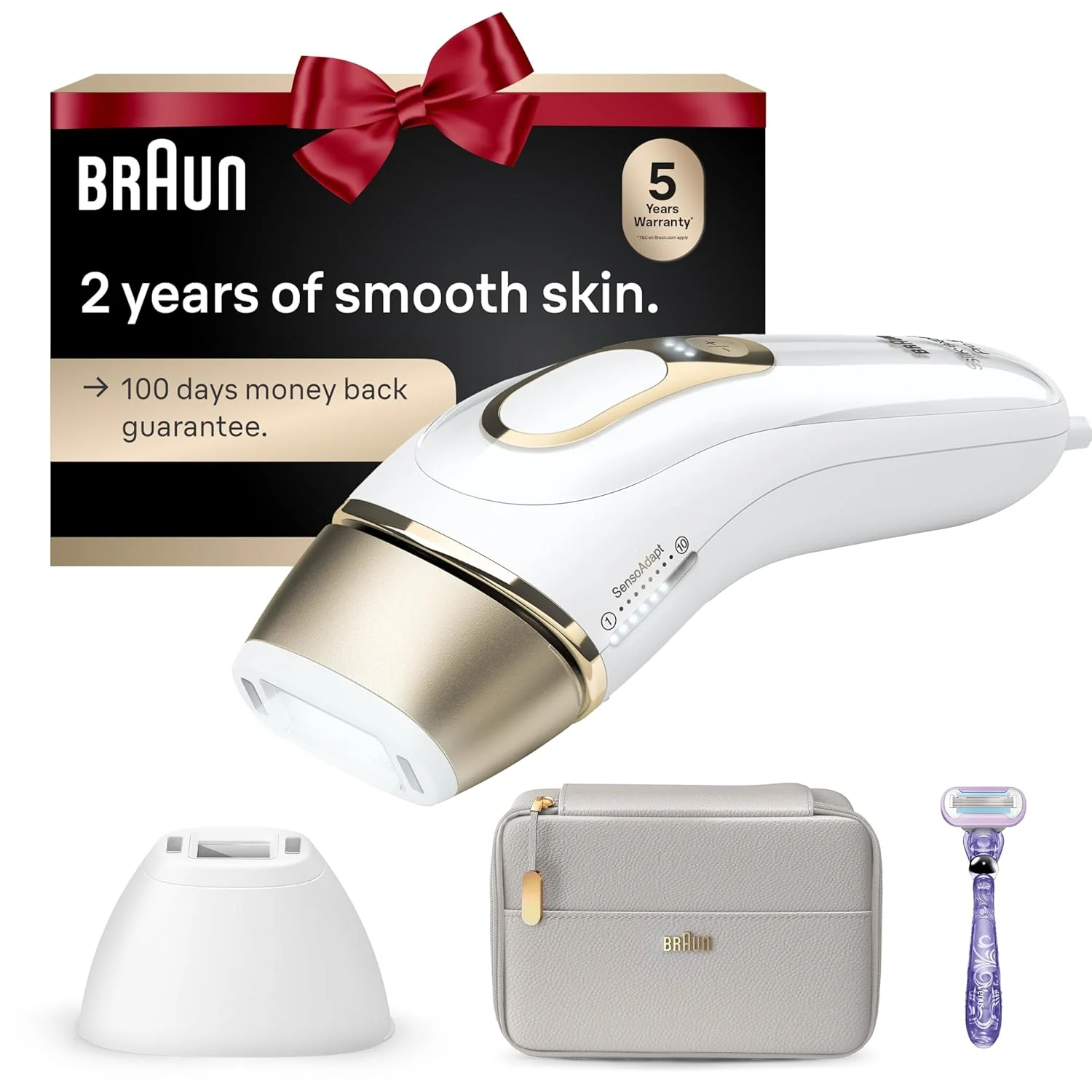 Braun IPL Silk·Expert Pro 5 PL5157 Latest Generation IPL, Permanent Visible Hair Reduction, Holiday Gifts for Women and Men, at-Home Hair Removal System with Soft Pouch and Precision Head