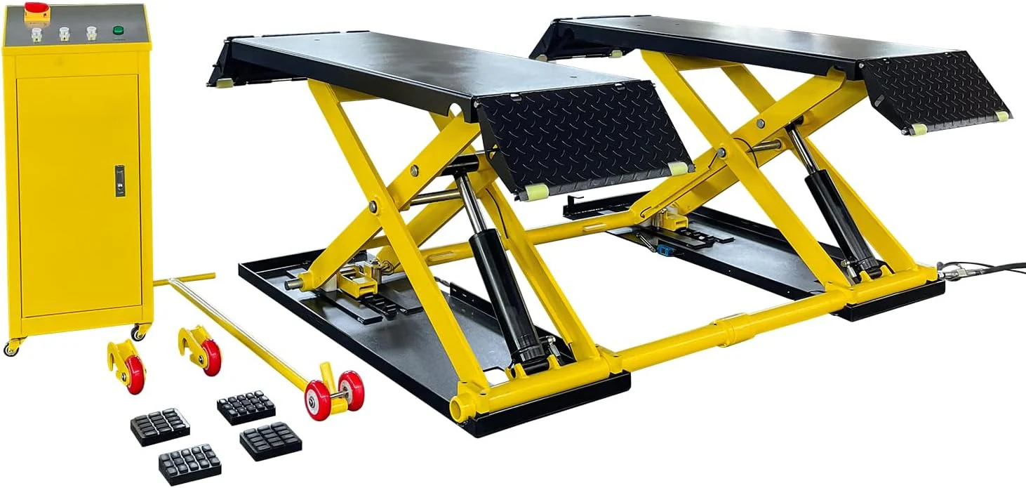 8,000 LBS Scissor Lift Mid Rise Electric Release Auto Lift 110V Car Lift Max. Lift Height 39.5'' for Home Garage Lift