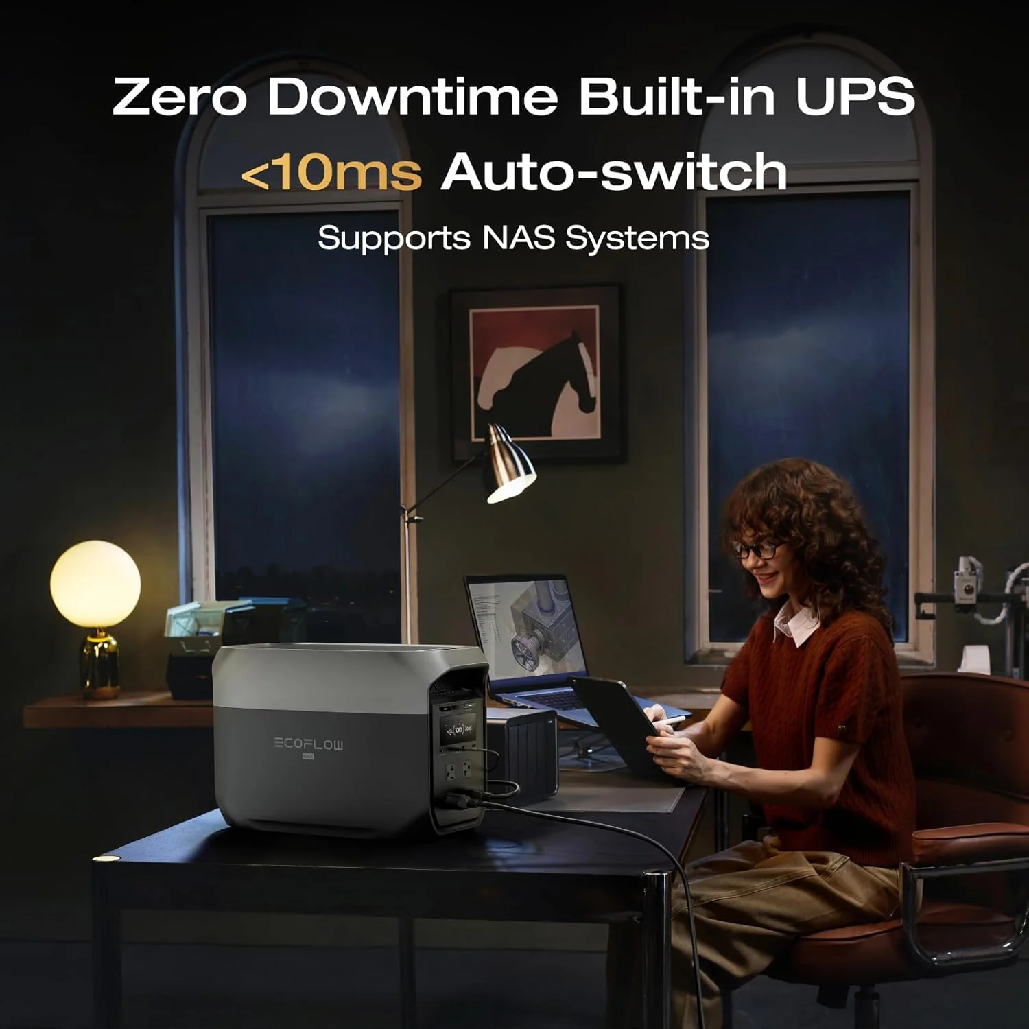 EF ECOFLOW Portable Power Station DELTA 3 MAX with 220W Solar Panel, 3400W X-Boost Output, Ultra-Fast 0-80% Charging in 1.13 Hr, Home Backup & RV Camping