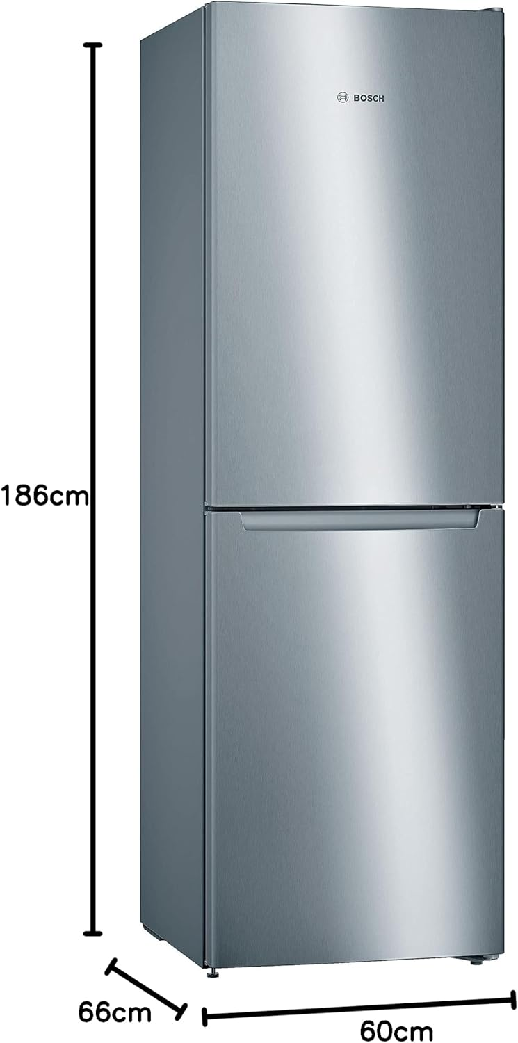 Bosch KGN27NBFAG Serie 2 Freestanding Fridge Freezer with NoFrost, MultiBox XXL, LED Lights, 182.4 x 55cm, Black Energy Class F