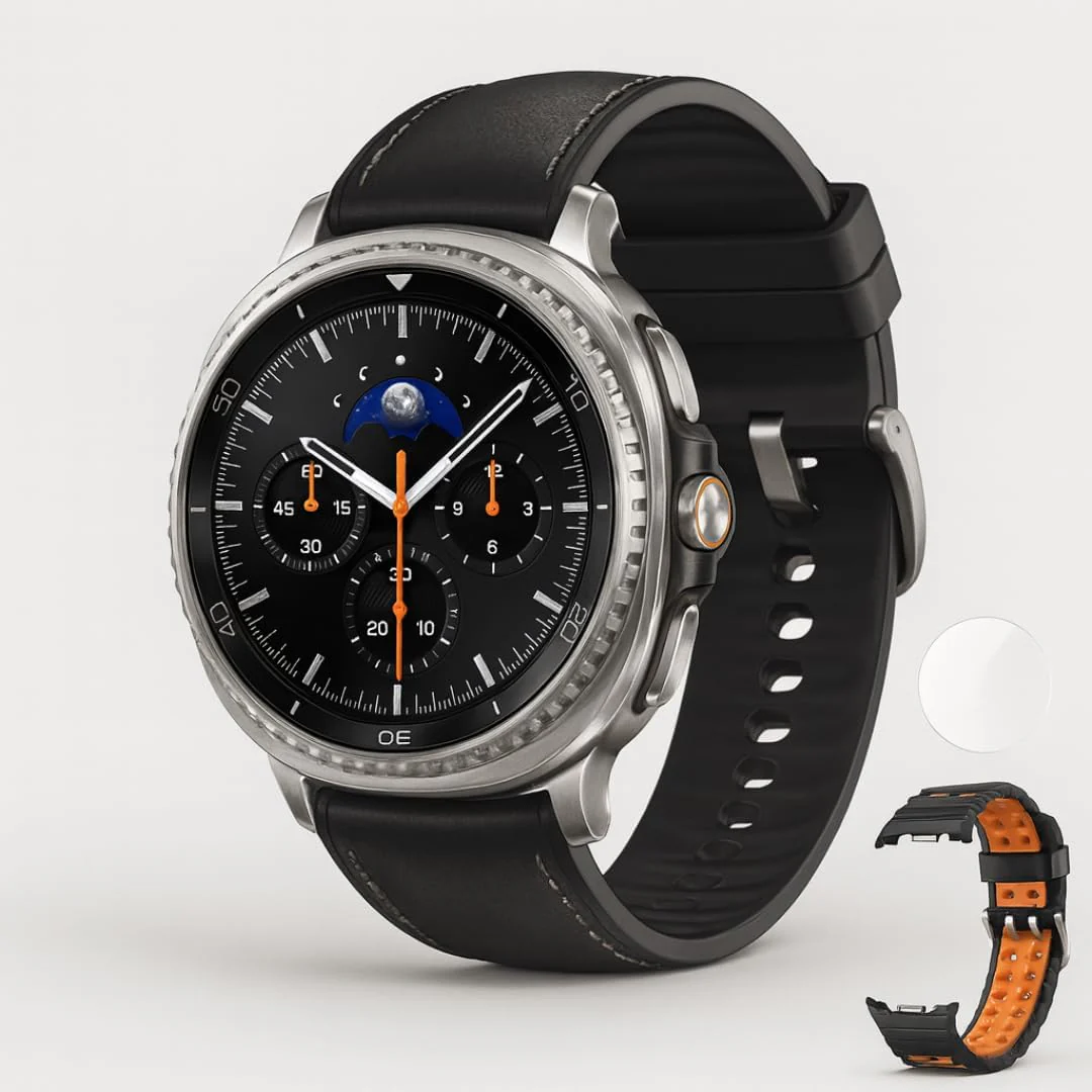 Samsung Galaxy Watch 8 Classic (2025) 46mm Bluetooth Smartwatch – Black | Rotating Bezel, Sleep & Fitness Tracking, Energy Score, Quick Button + Extra Sports Band & Screen Protector