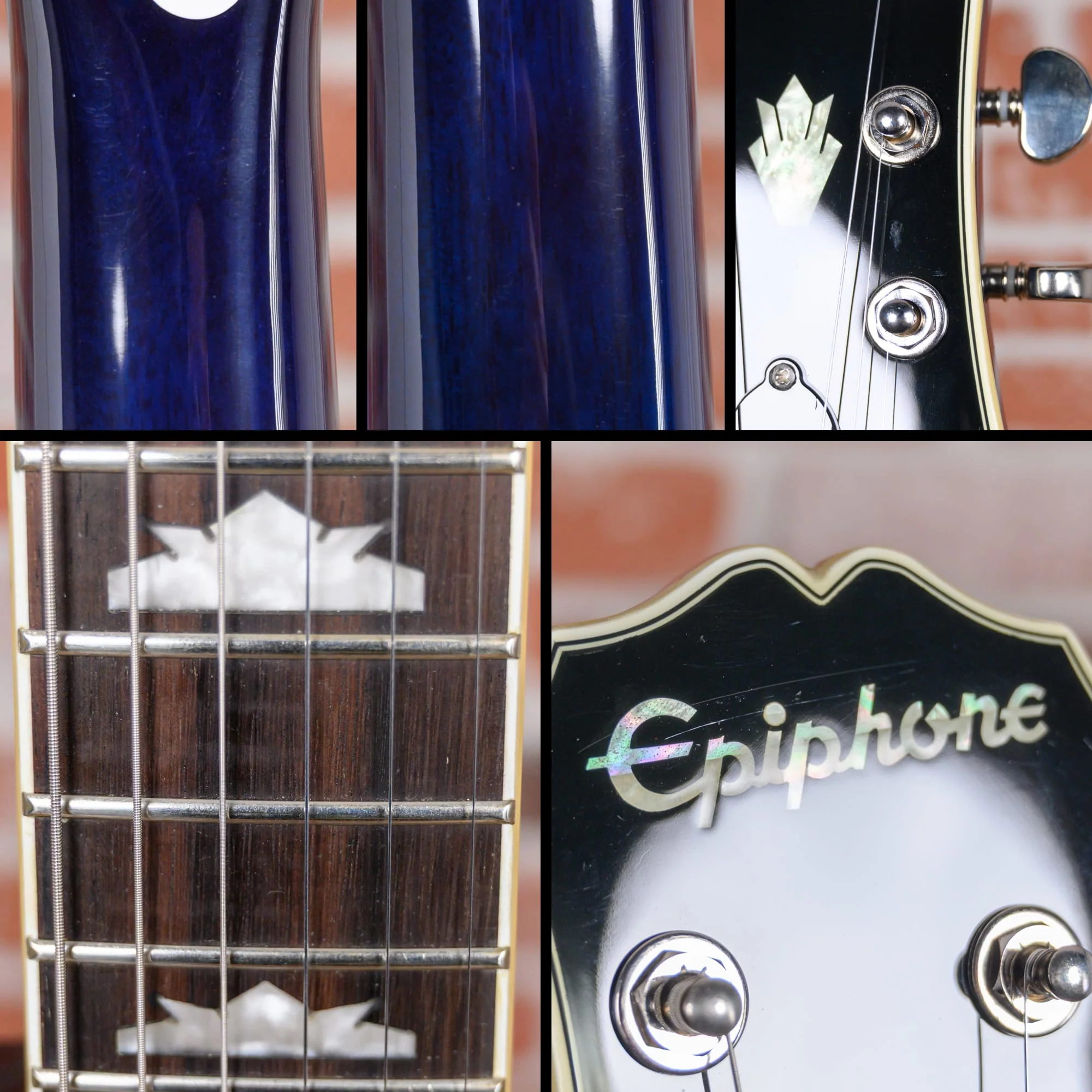 Epiphone Nighthawk Custom Quilted Maple Top Transparent Blue 2015 w/Hard Shell Case