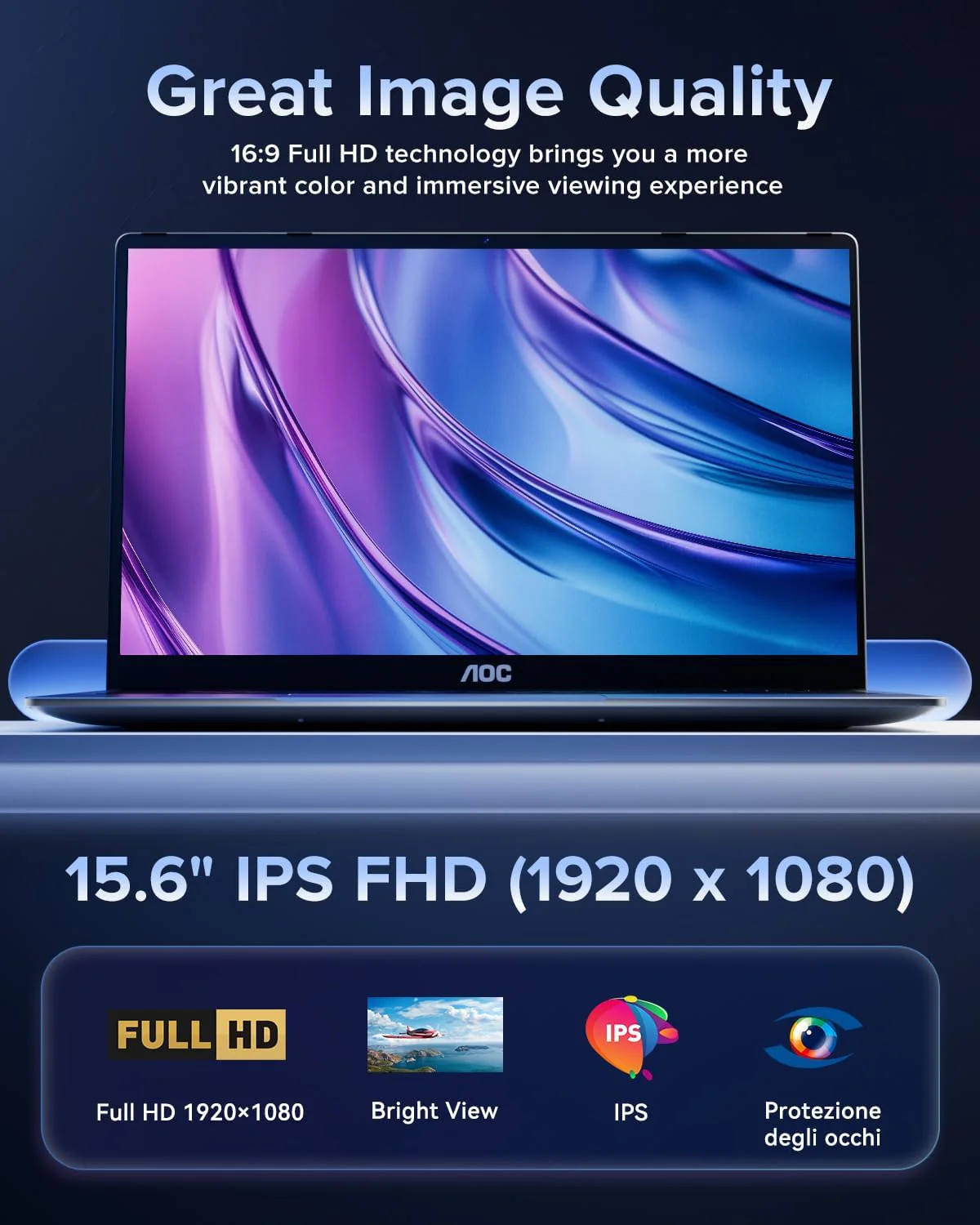 AOC AX15 15.6-inch Portable Laptop Computer with Intel Alder Lake-N N97 Processor, Windows 11, 16GB RAM, 512GB SSD - Office Laptop for Students and Business Professionals