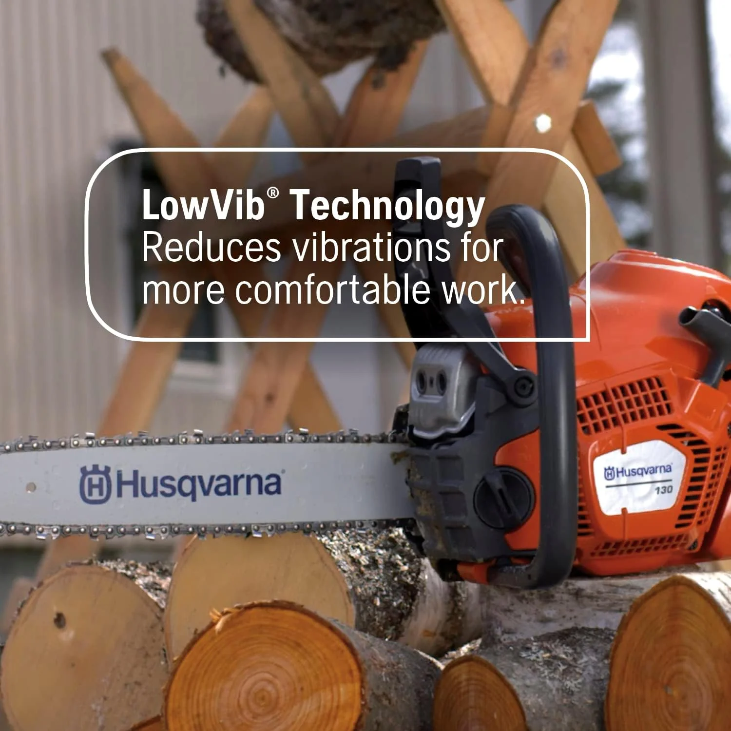 Husqvarna 130 Gas Powered Chainsaw, 38-cc 2-HP, 2-Cycle X-Torq Engine, 16 Inch Chainsaw with Automatic Oiler, For Wood Cutting and Tree Pruning