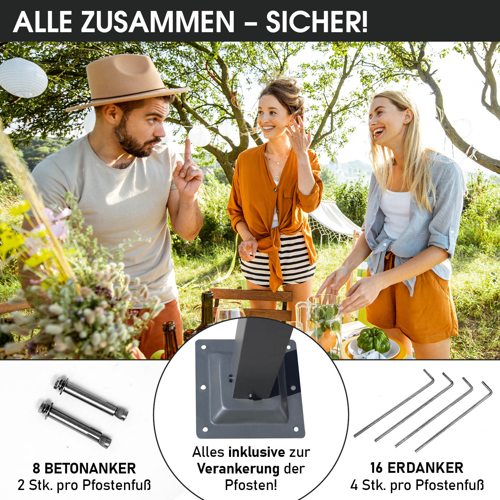 BRAST Alu Pavillon INFINITY 4x4m dunkelgrau