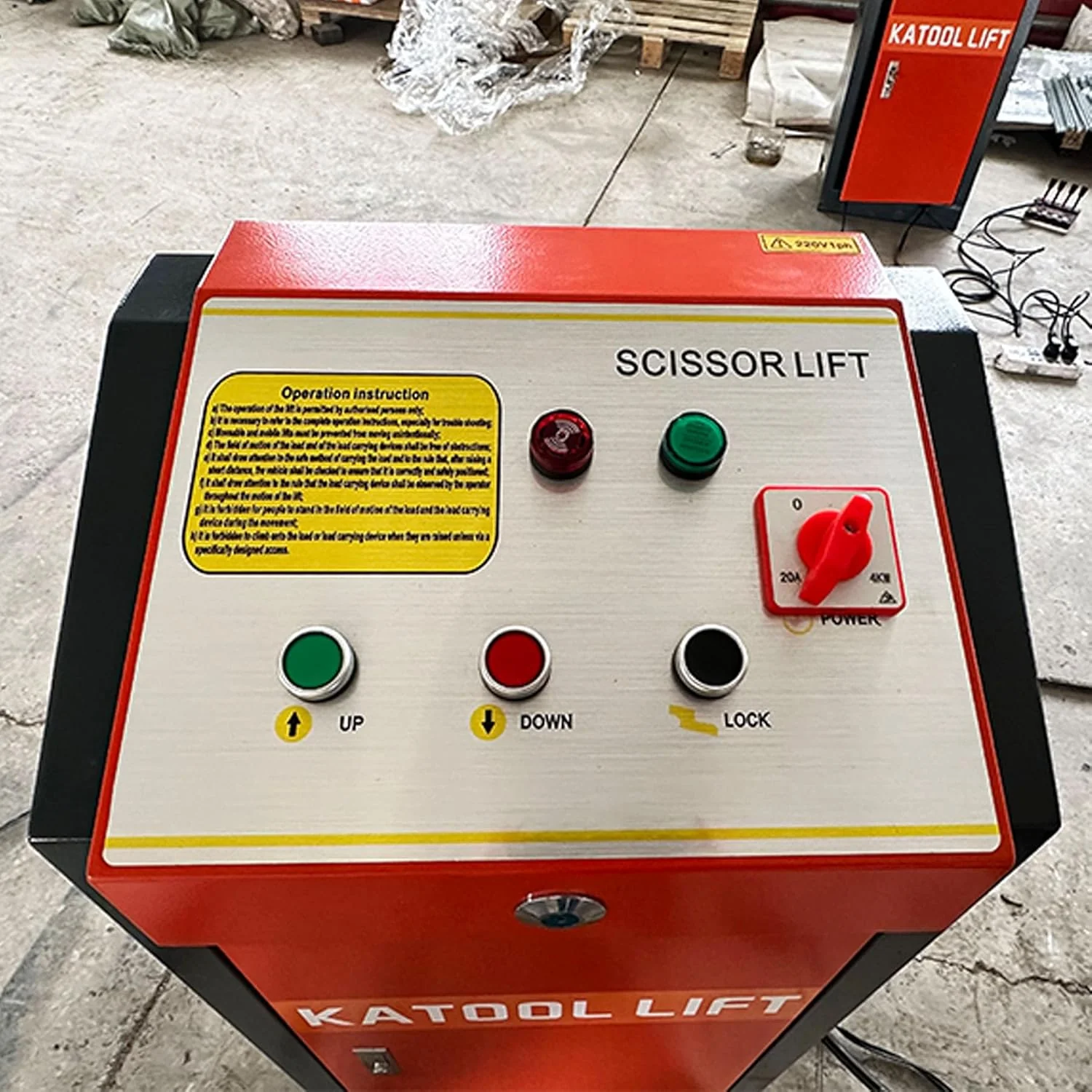 KATOOL KT-X90 Mid Rise Scissor Lift Electric Release 47.2 Inch Auto Lift 110V/1PH with 8000Lbs Lifting Capacity