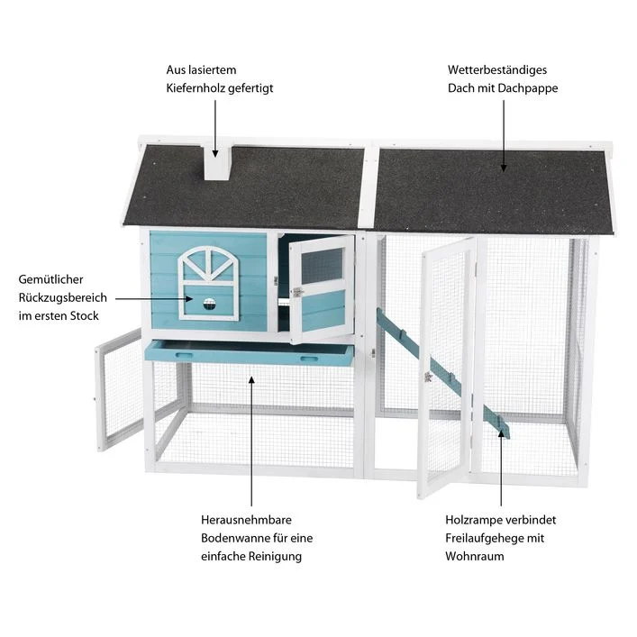 Trixie Kleintierstall mit Freilaufgehege, ca. B156/H110/T80 cm