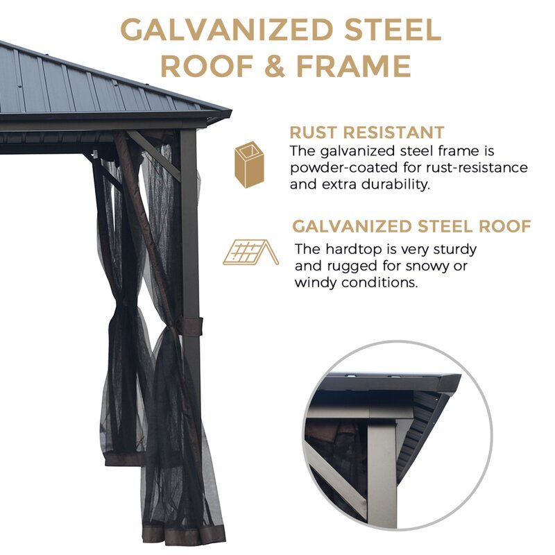 Acuff 10 Ft. W x 10 Ft. D Steel Patio Gazebo