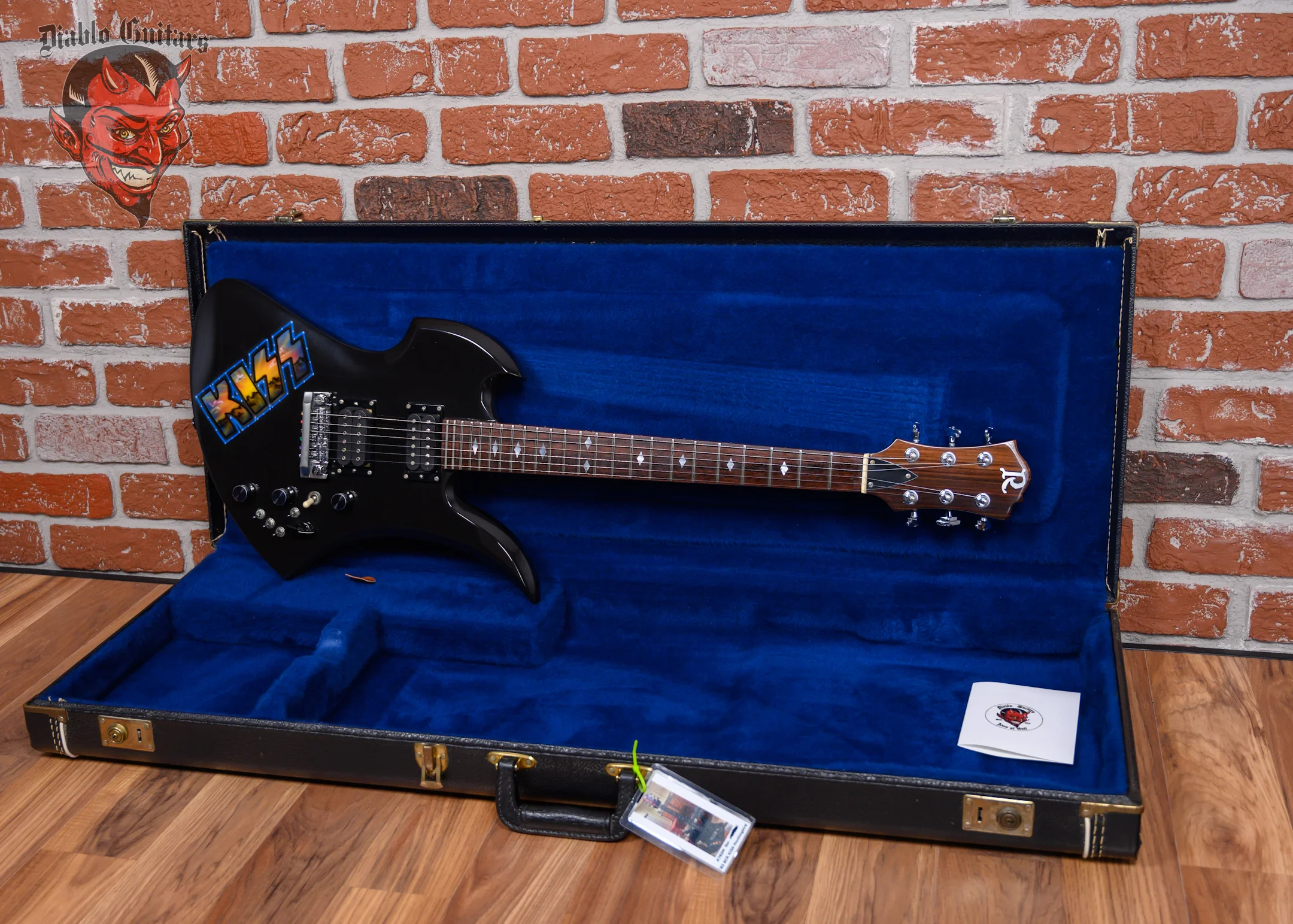 B.C. Rich Limited Edition Mockingbird Standard Kiss Animalize Tour Promotion Black with Kiss Graphic 1983 w/OHSC