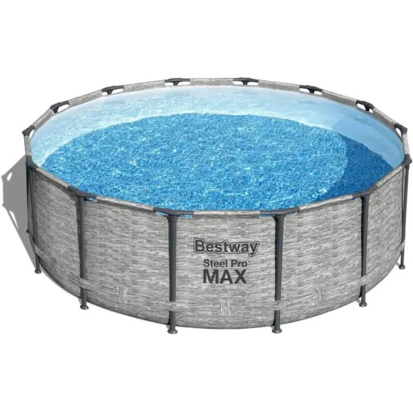 Kit Piscine hors sol tubulaire BESTWAY Steel Pro Max&trade; - 427 x 122 cm - Ronde (Livr&eacute;e avec pompe de filtration, &eacute;chelle + b&acirc;che)
