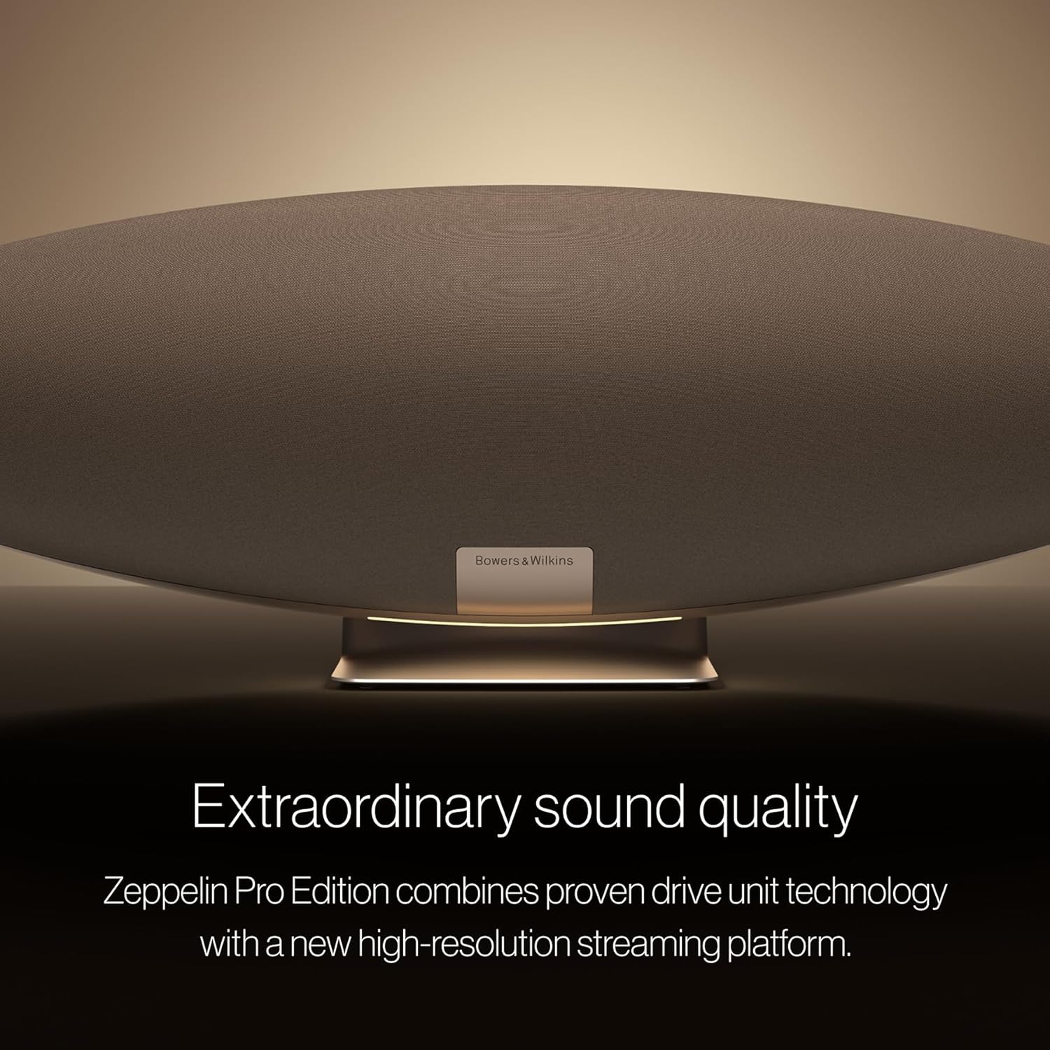 Bowers & Wilkins Zeppelin Pro Edition Wireless Speaker, Iconic Design, 5 Drivers Including Subwoofer, Wireless Streaming via Bluetooth, AirPlay 2 & Spotify Connect, Multiroom Support, Space Grey