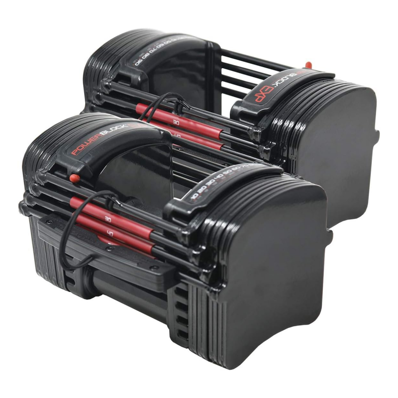 PowerBlock EXP Adjustable Dumbbells, Sold in Pairs, Stage 1, 5-50 Lb. Dumbbells, Durable Steel Build, Innovative Workout Equipment, All-in-One Dumbbells, Expandable with Expansion Kits