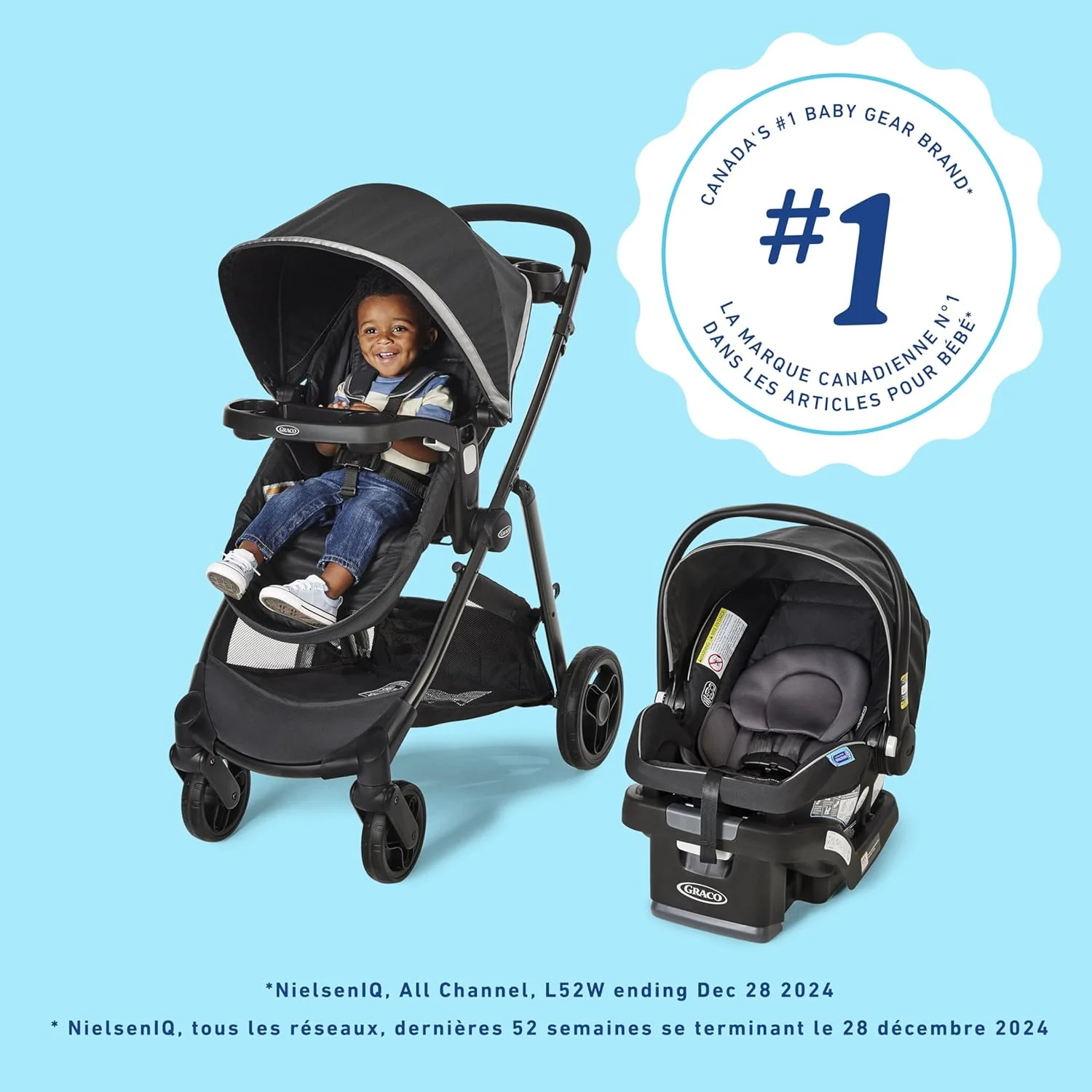 Graco Modes Element Travel System, 3-in-1 Baby Stroller and Car Seat Combo with Rear-Facing SnugRide SnugLock 35 Lite Infant Car Seat, Rear-Facing from 1.8-16 kg (4-35 lb), Miles