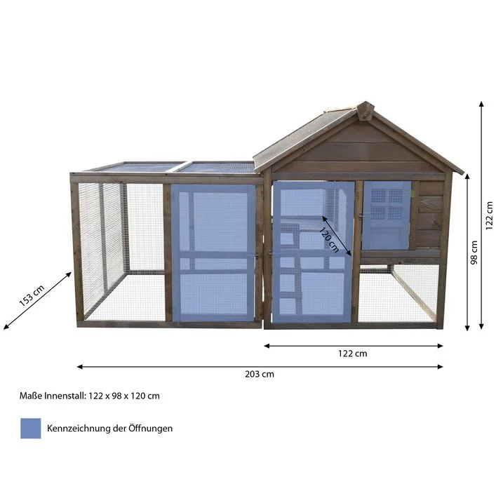 Dehner Lieblinge Hühnerstall Mondalay, hellbraun, ca. B203/H122/T153 cm