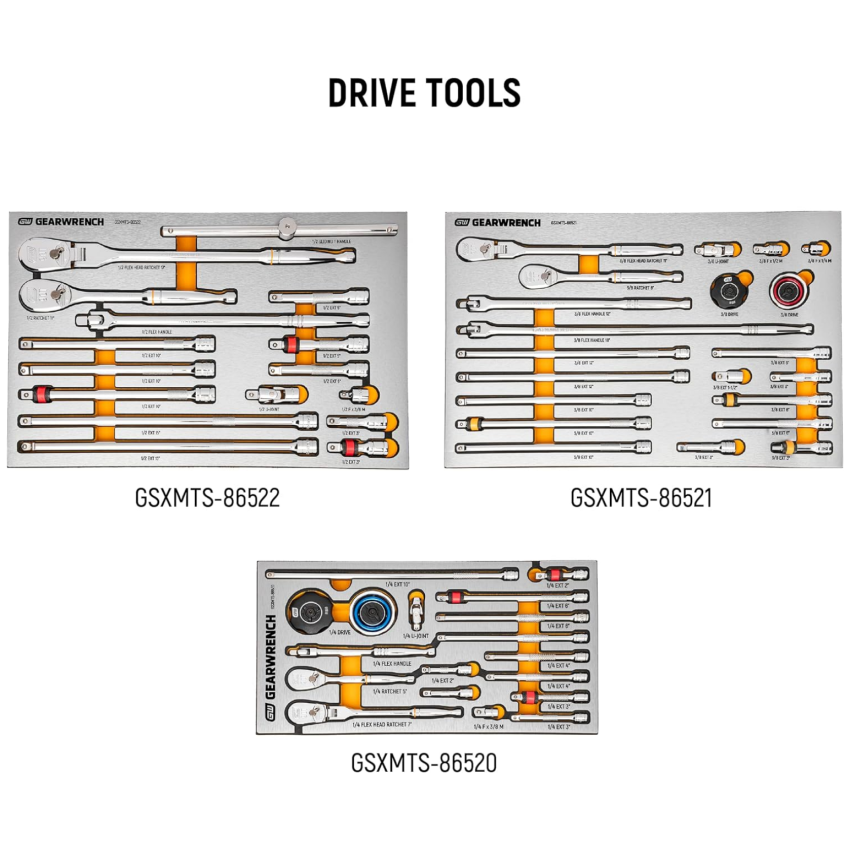 GEARWRENCH 1268 Piece Master Mechanics Tool Set in Premium Modular Foam Trays with GSX Mobile Tool Storage