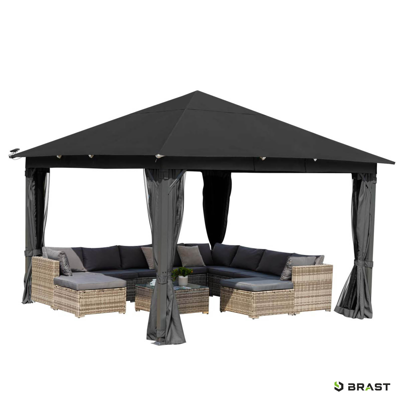 BRAST Alu Pavillon INFINITY 4x4m dunkelgrau