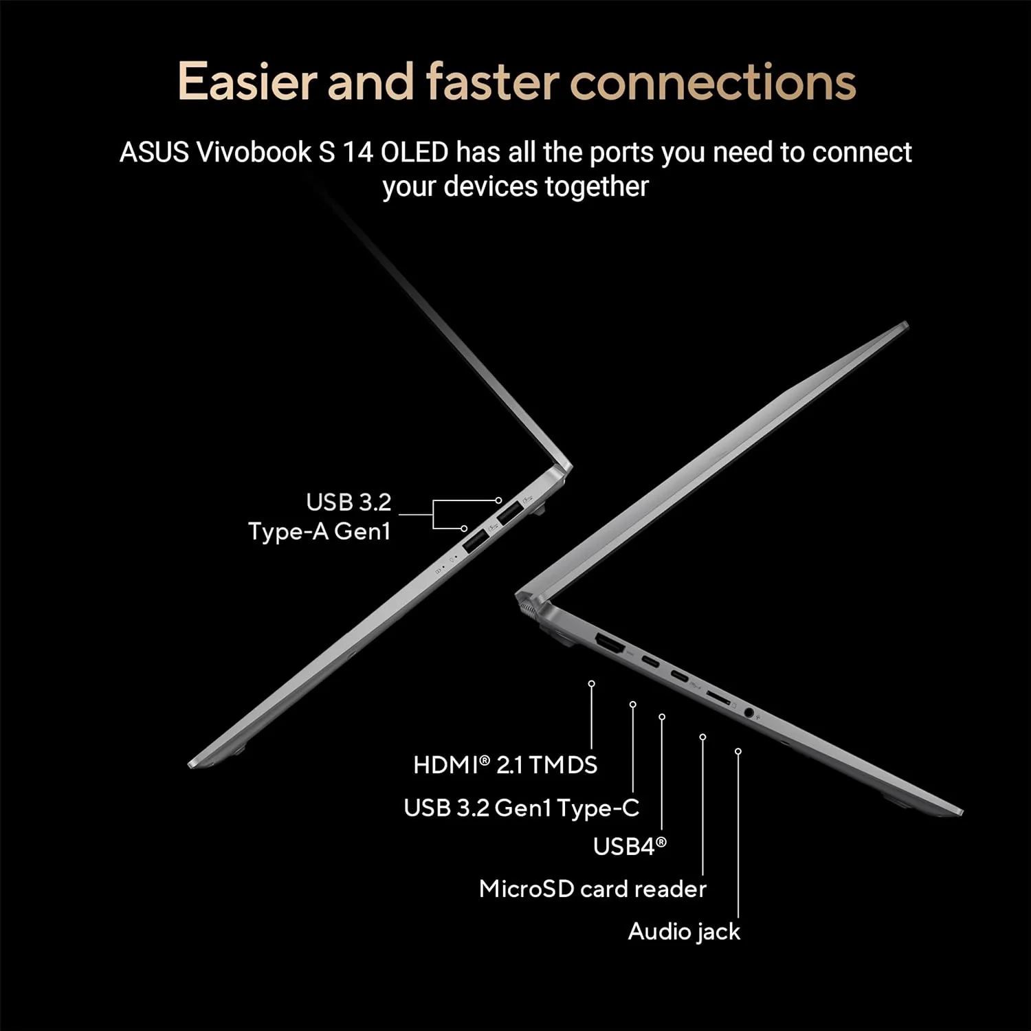 ASUS Vivobook S 14 OLED Slim Laptop, AMD Ryzen AI 9 365(10 Cores), 24GB, 1TB SSD, Customizable RGB Keyboard, Cool Silver, M5406WA-AH94