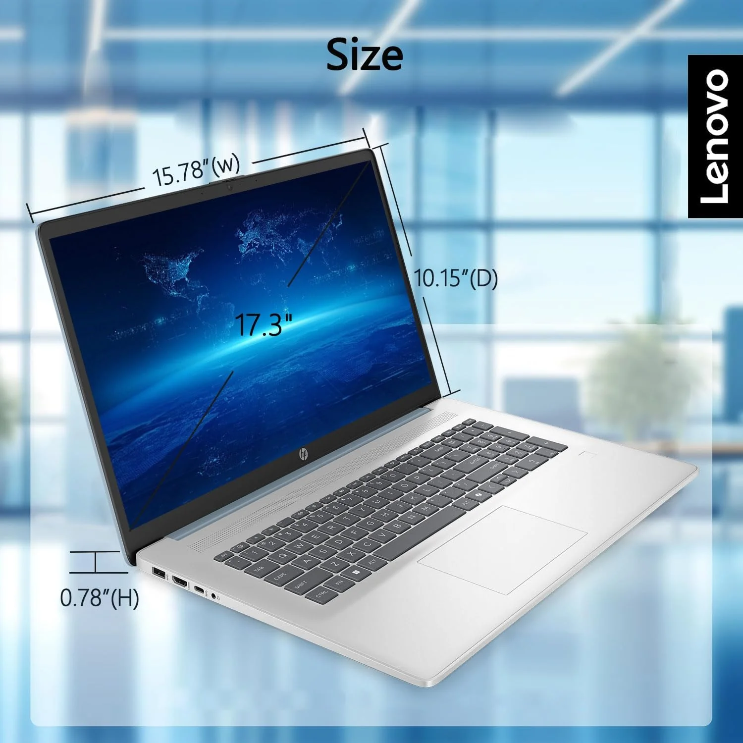 HP 17 Laptop, 17.3” HD+ Display, 11th Gen Intel Core i3-1125G4 Processor, 32GB RAM, 1TB SSD, Wi-Fi, HDMI, Webcam, Windows 11 Home, Silver