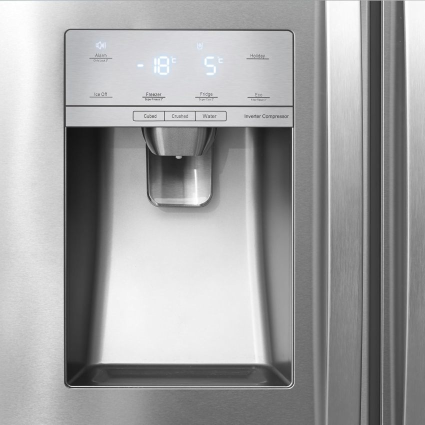 Hisense RS694N4ICE Freestanding American Side-by-Side Fridge Freezer - Total No Frost - Plumbed Water and Ice Dispenser - 562 liters - Stainless Steel - E Rated Energy Class E