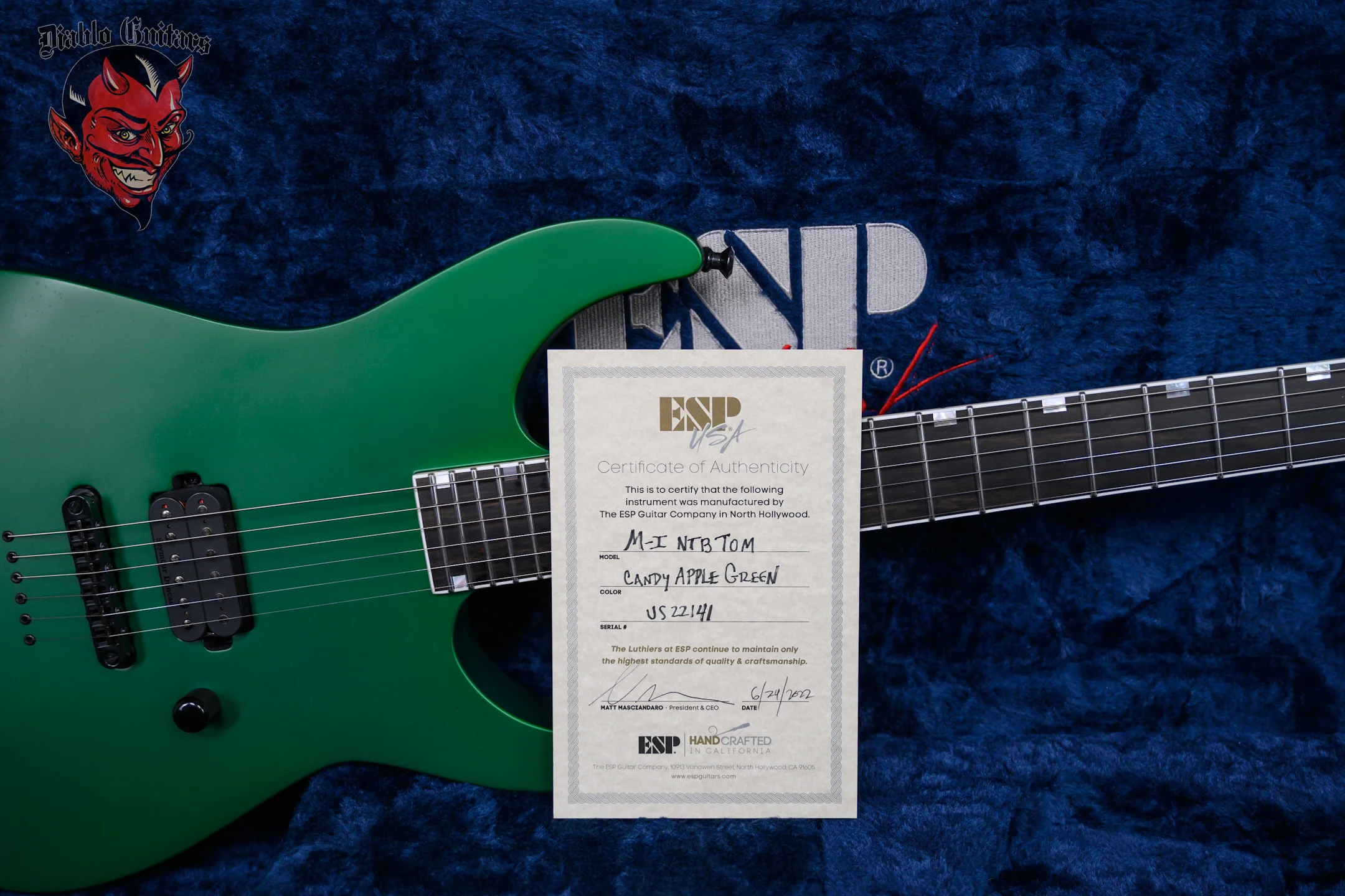 ESP USA Custom Shop M-I NTB TOM Candy Apple Green Satin 2022 w/OHSC