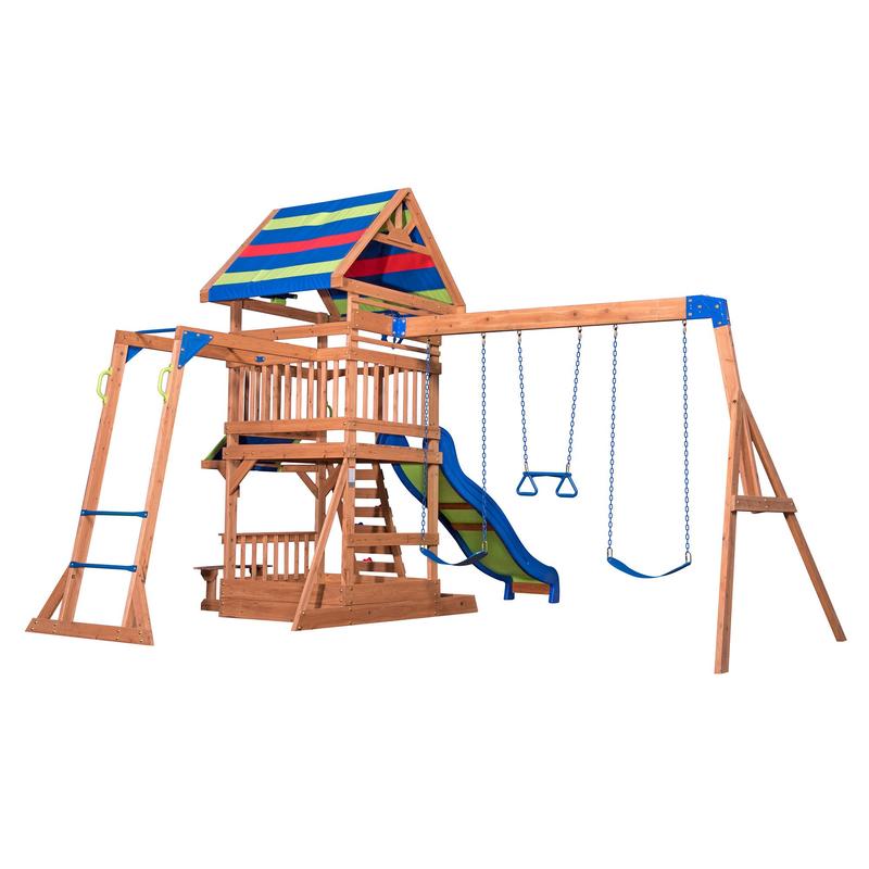 Beach Front Wooden Swing Set