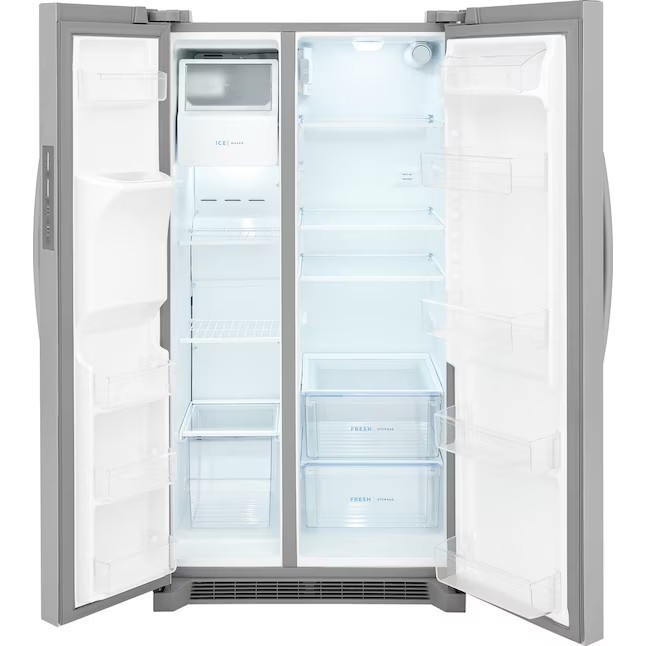 Frigidaire 25.6-cu ft Side-by-Side Refrigerator with Ice Maker (Fingerprint Resistant Stainless Steel) ENERGY STAR