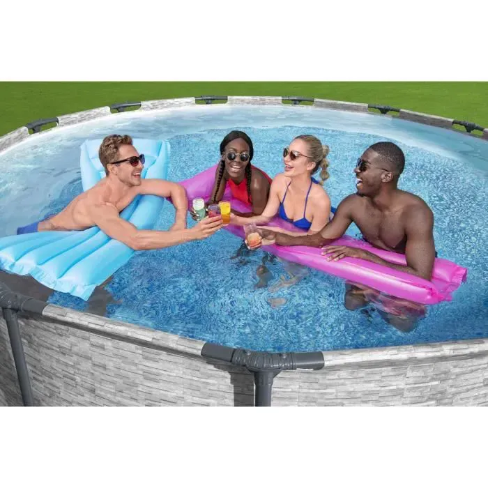 Kit Piscine hors sol tubulaire BESTWAY Steel Pro Max&trade; - 427 x 122 cm - Ronde (Livr&eacute;e avec pompe de filtration, &eacute;chelle + b&acirc;che)