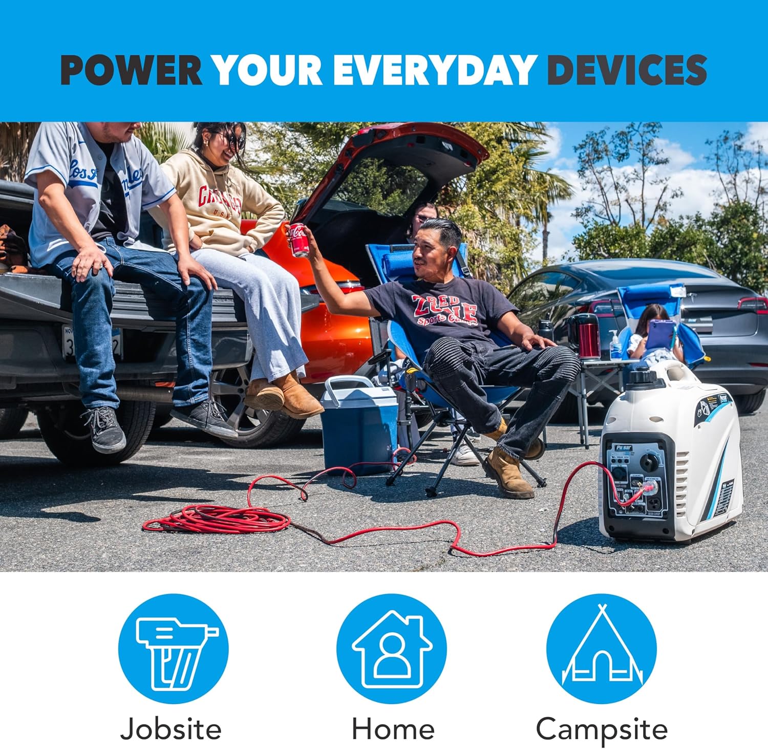 Pulsar PG2300iS 2,300W Portable Super Quiet Gas-Powered Inverter Generator with USB Outlet & Parallel Capability, CARB Compliant