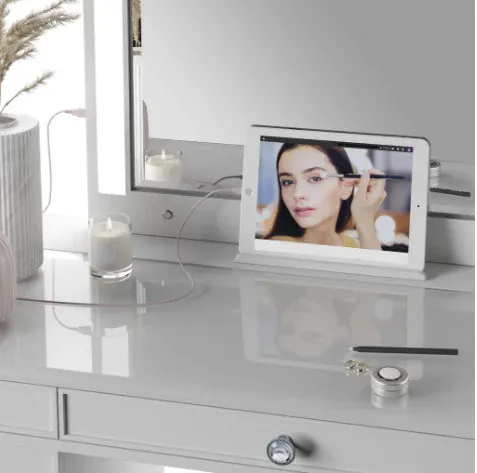 Tresanti Alexandra Vanity Table with LED Lighted Mirror