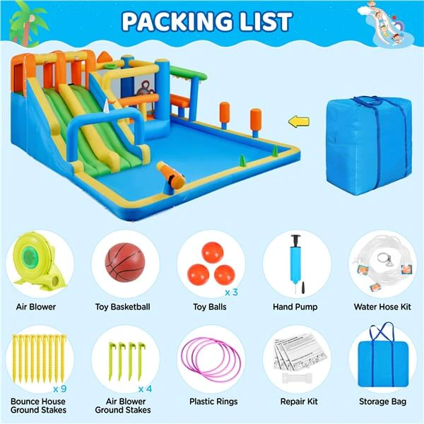 Yaheetech Inflatable Water Slide with Market Stand