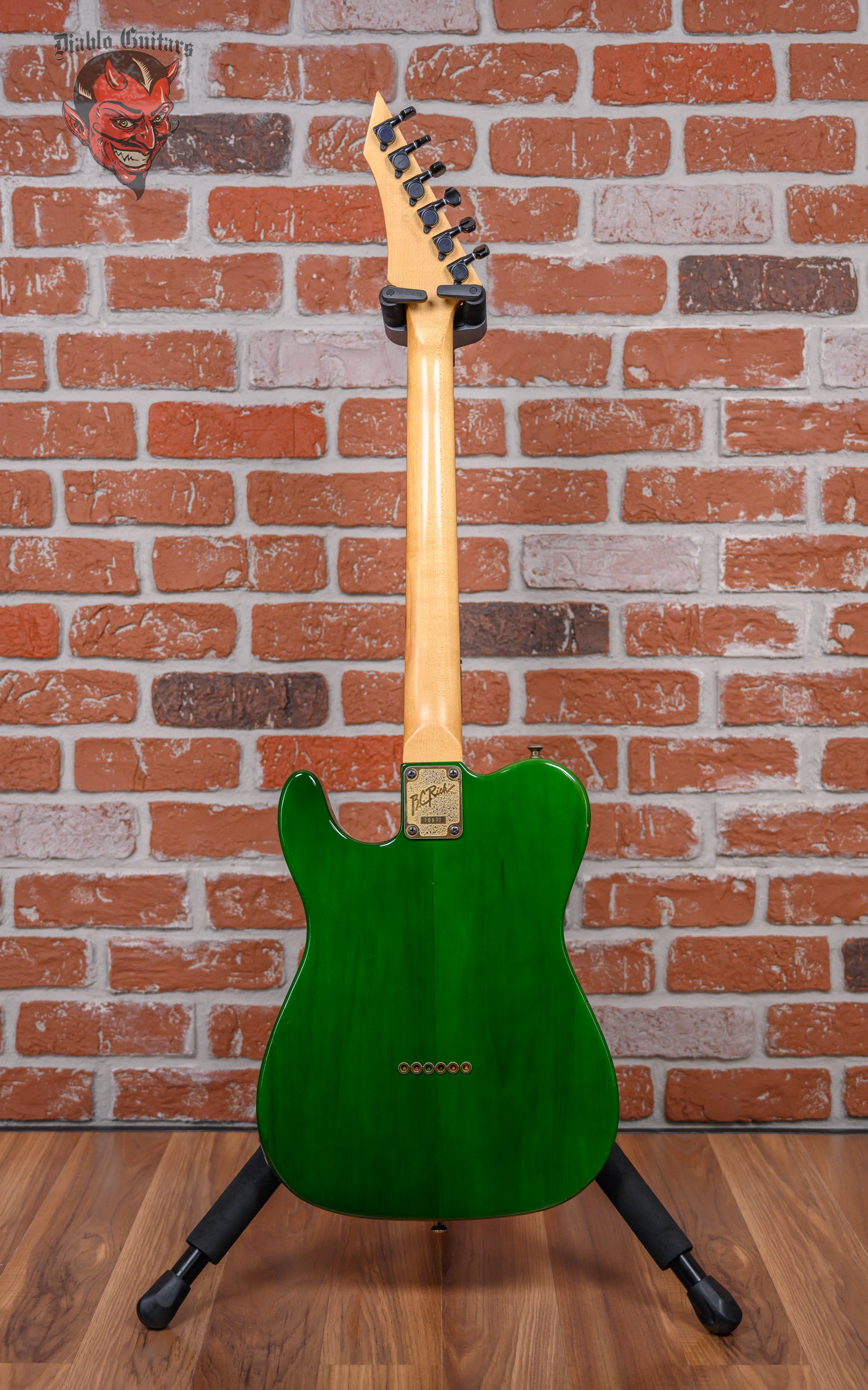 B.C. Rich USA Custom Shop Telecaster One-Off Birdseye Maple Top Transparent Green 1990 w/OHSC