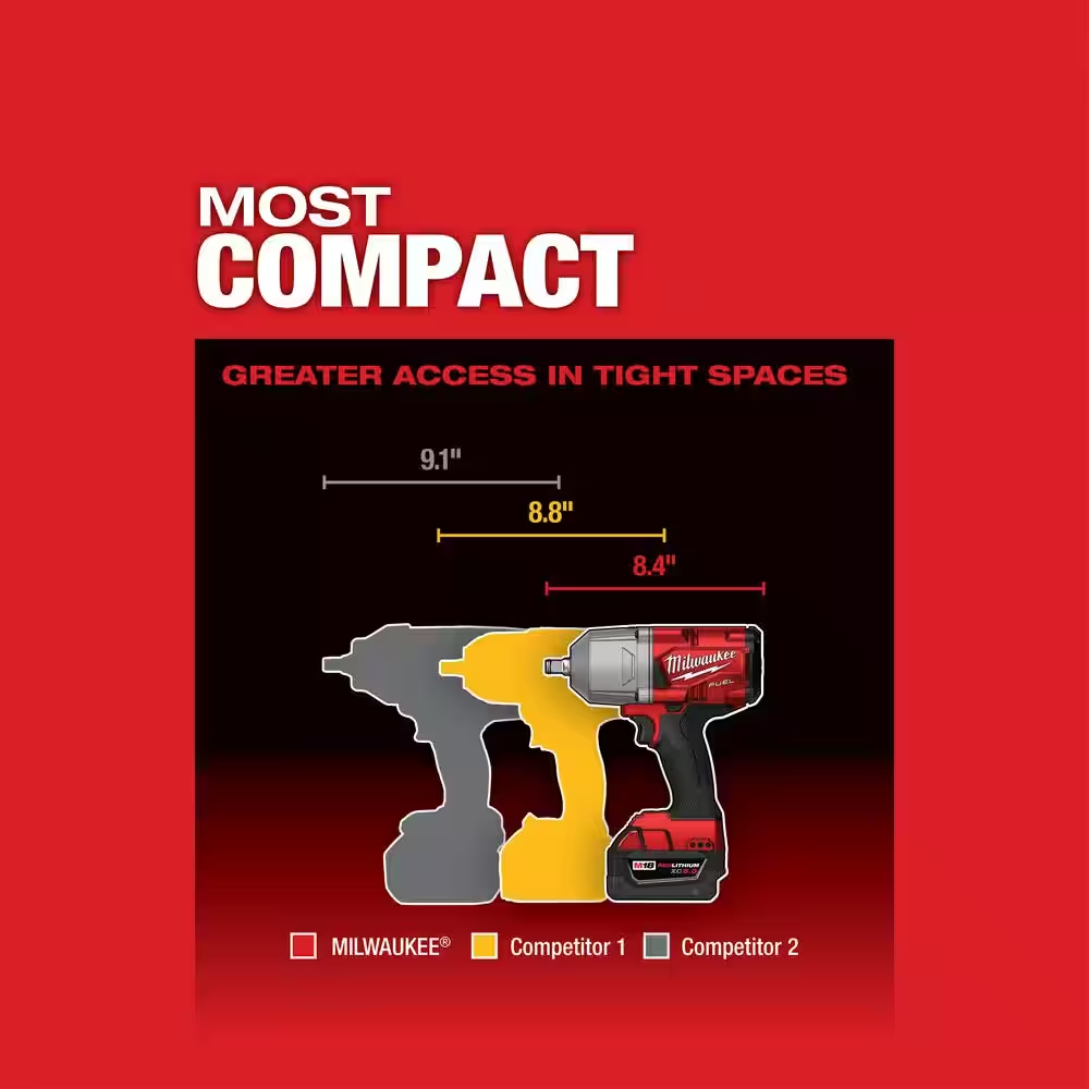 M18 FUEL 18V Lithium-Ion Brushless Cordless 1/2 in. Impact Wrench w/Friction Ring Kit w/One 5.0 Ah Battery and Bag