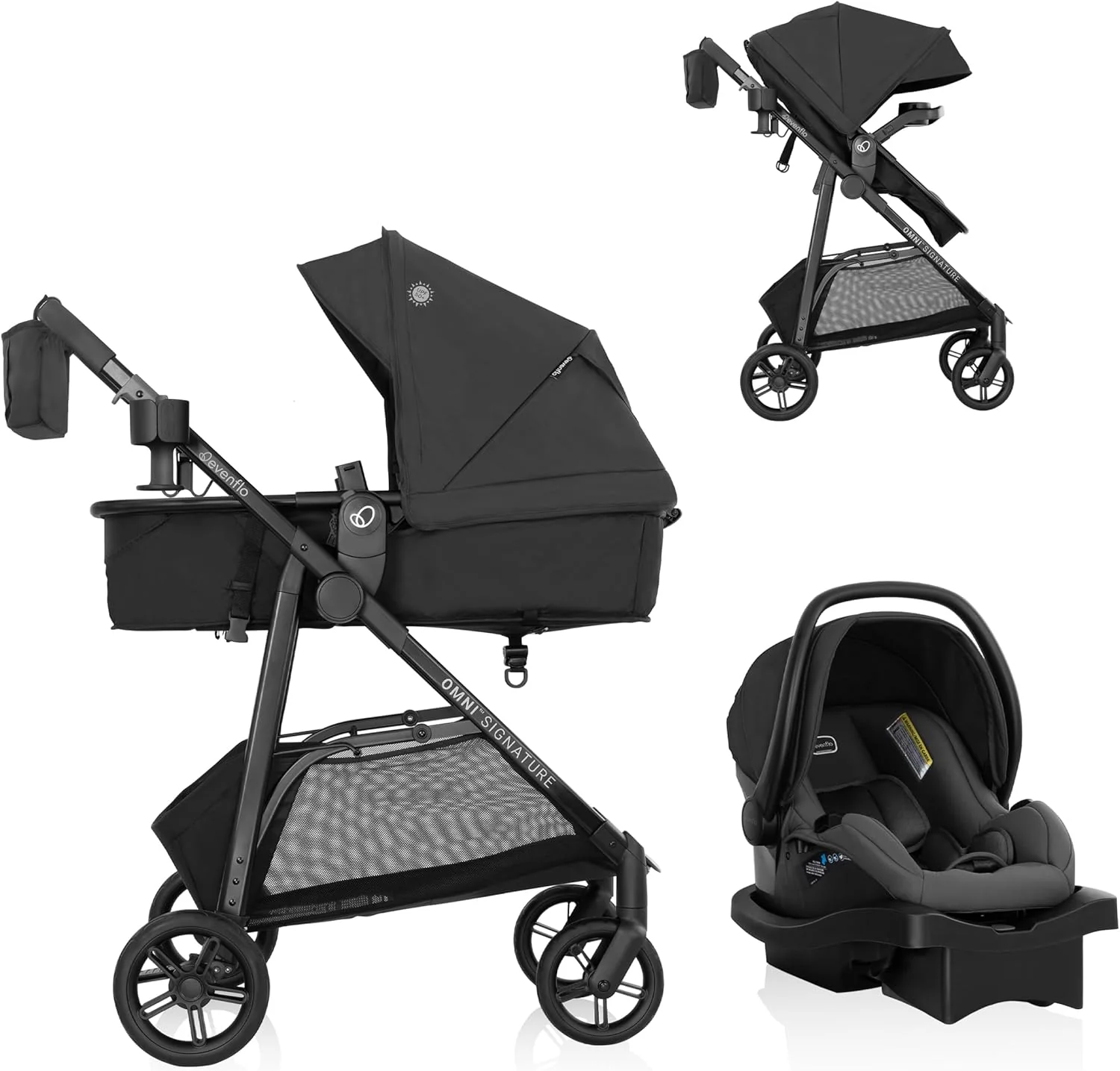 Evenflo Omni Signature Travel System with LiteMax Infant Car Seat - Porto Black