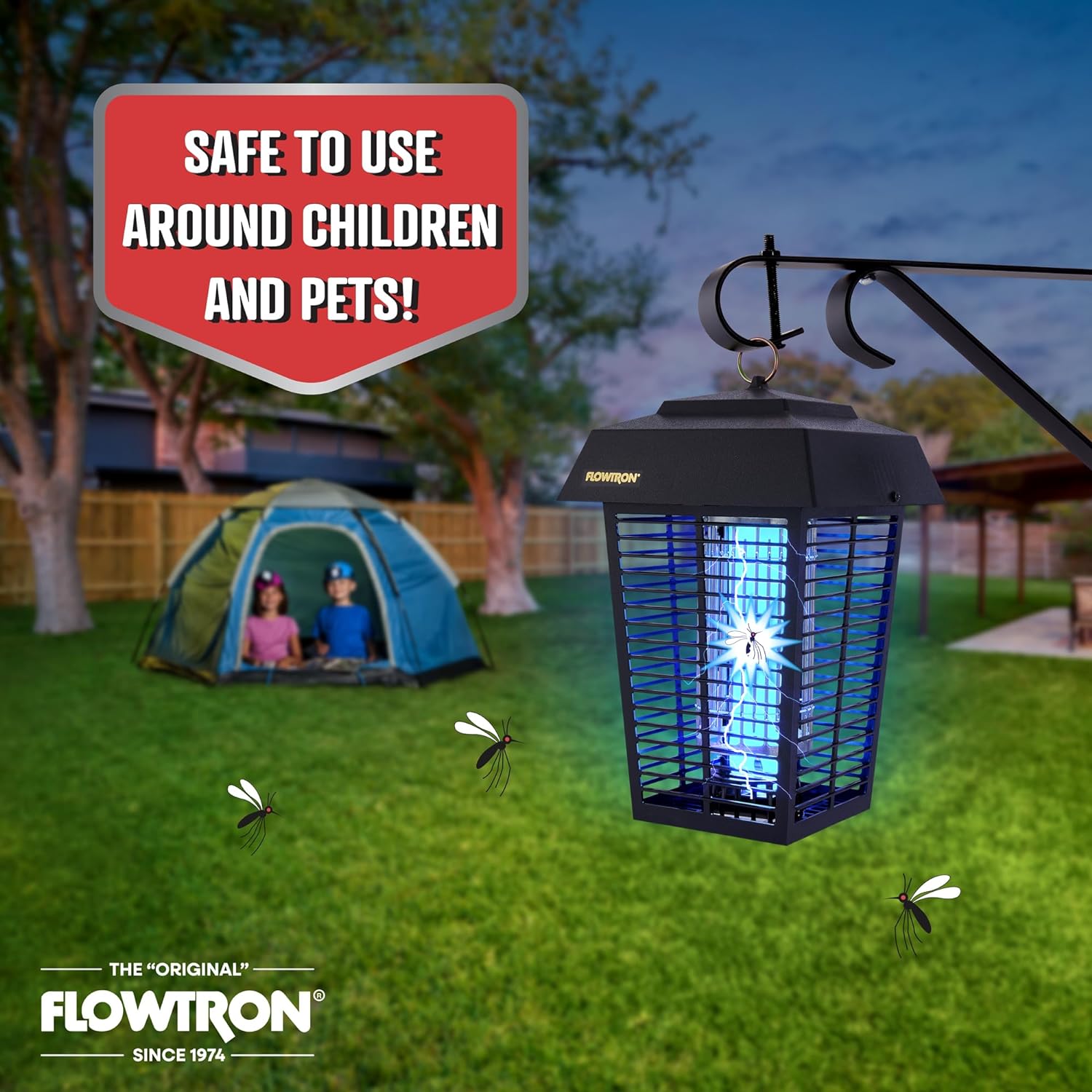 Flowtron Bug Zapper, 1 Acre of Outdoor Coverage with Powerful 40W Bulb & 5600V Instant Killing Grid, Electric Insect, Fly & Mosquito Zapper, Made in The USA