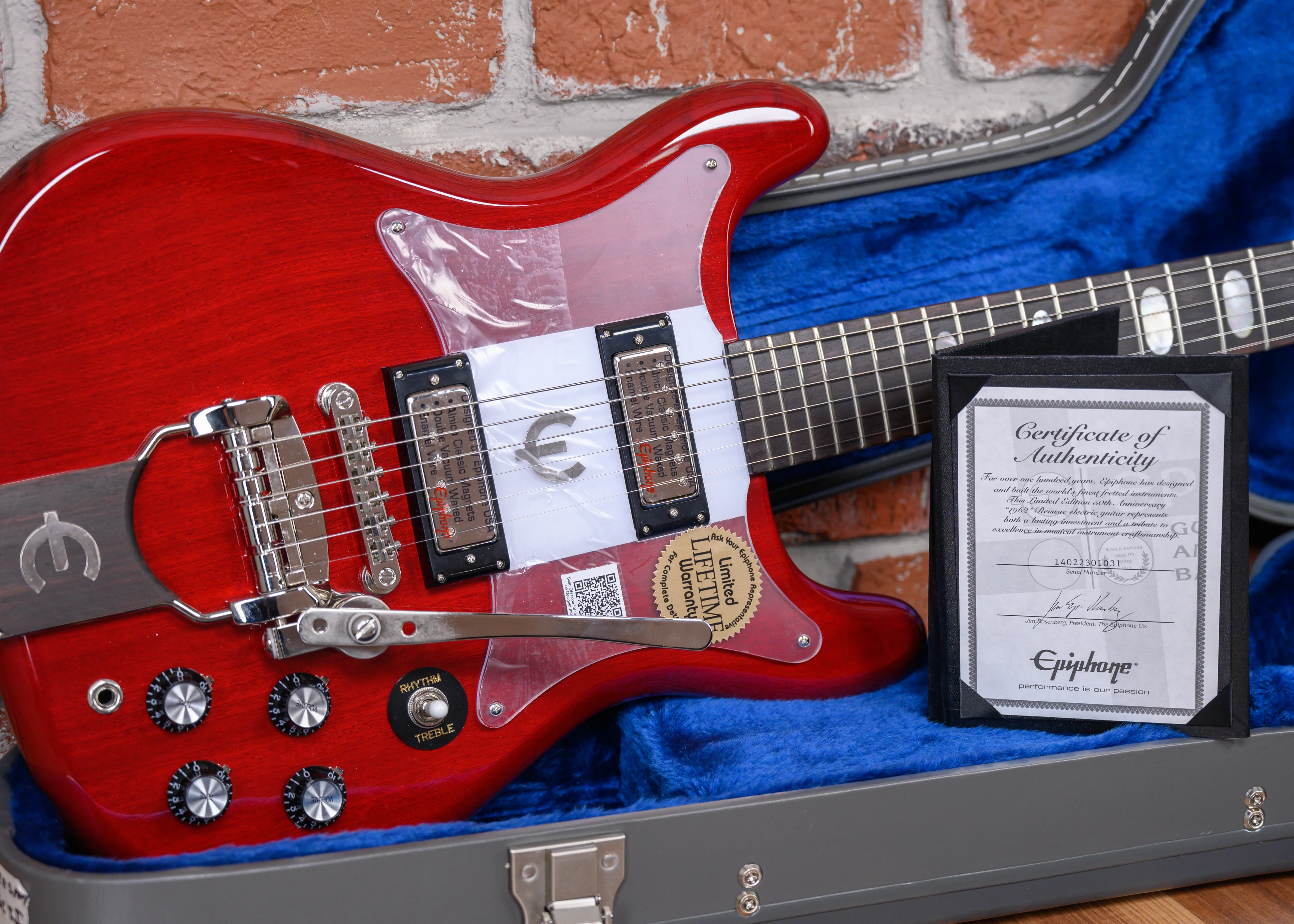 Epiphone 50th Anniversary 1962 Crestwood Custom Reissue Cherry 2014 w/OHSC