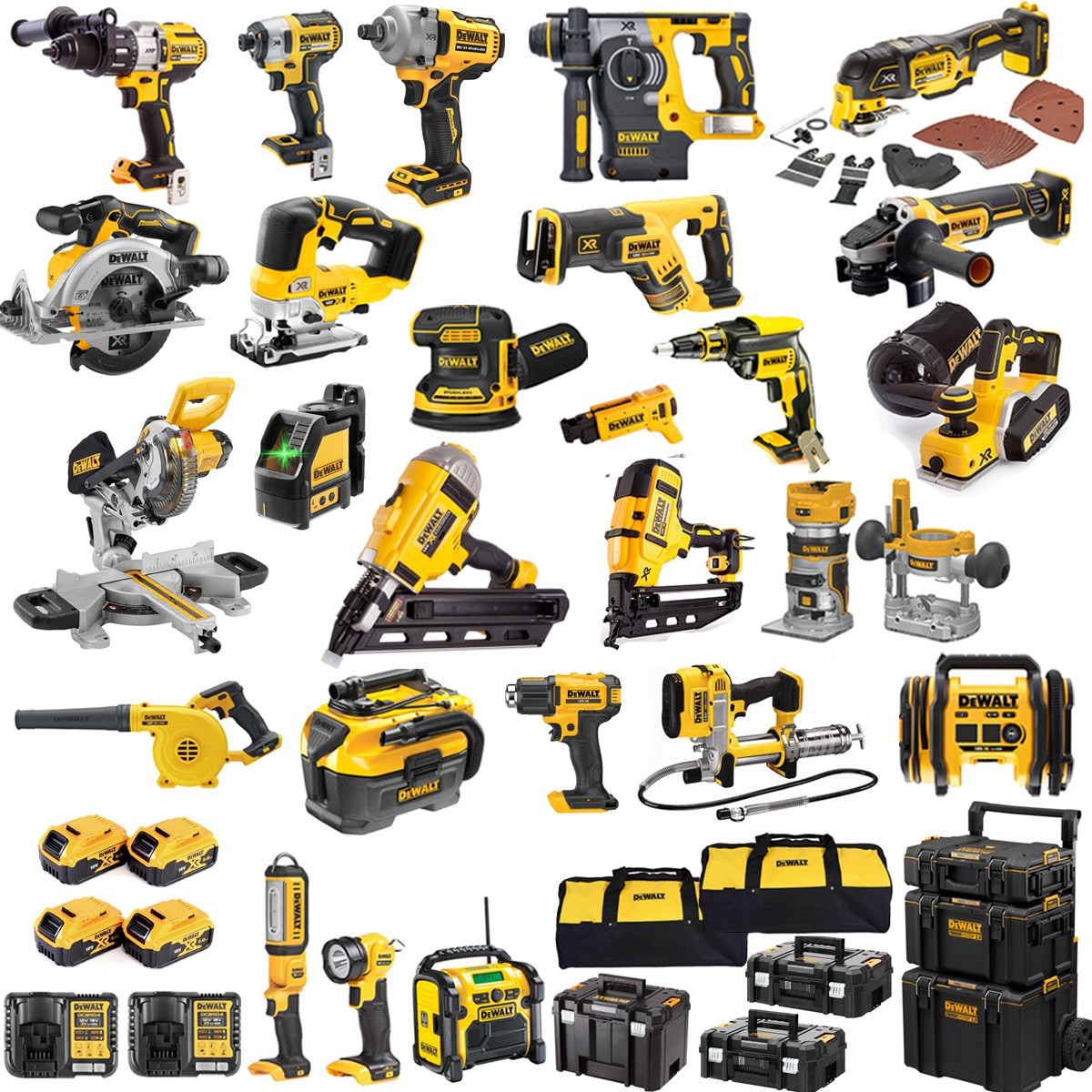 DEWALT DEWKIT25A POWER TOOL KIT 4 X 18V X 5AH LITHIUM BATTERIES 25PCE