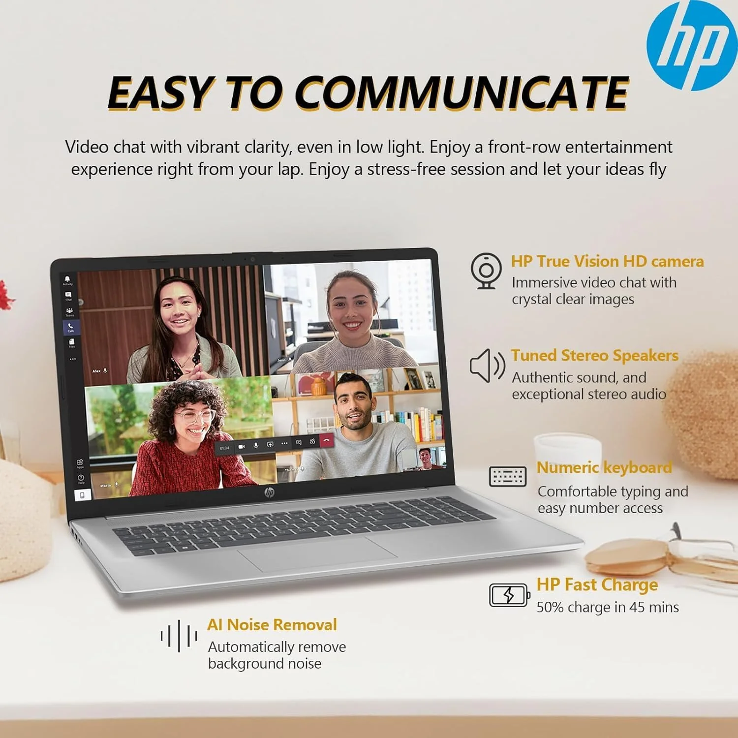 HP 17 Inch Business Laptop 2025 Thanksgiving Limited Edition, 17.3'' FHD IPS Anti-Glare Display, AMD Ryzen 5 7430U (Beats Core i7-1355U), 64GB RAM, 2TB SSD, HDMI, Windows 11 Pro, Wi-Fi 6, WOWPC USB