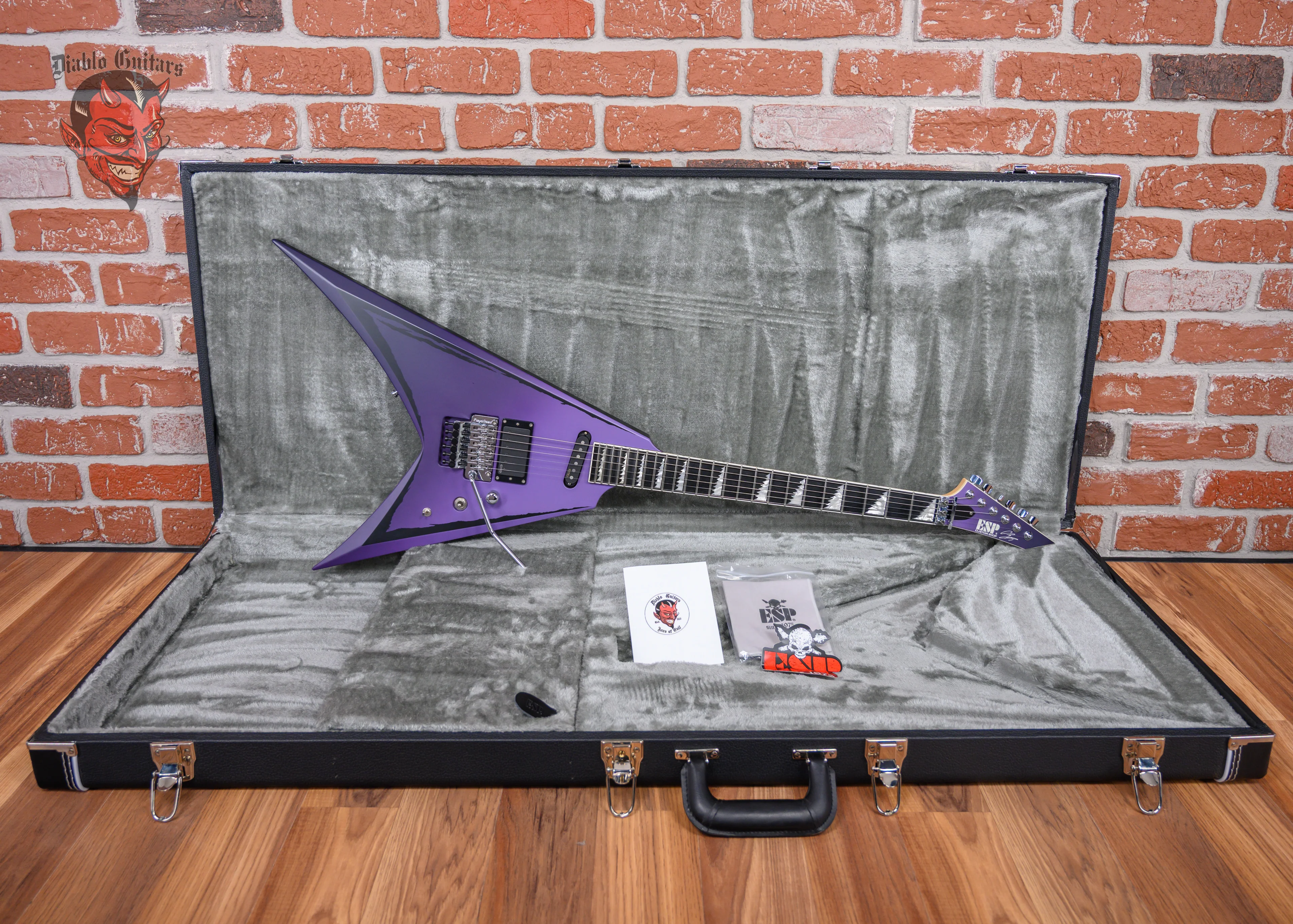 ESP Custom Shop Alexi Laiho Signature Purple Fade Satin w/ Ripped Pinstripes 2022 w/OHSC